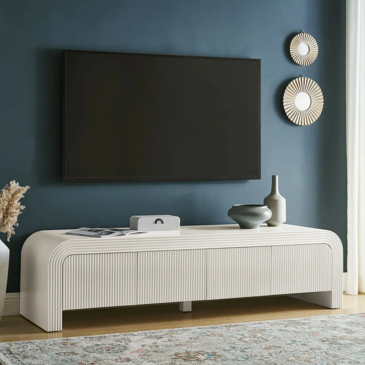 Fluted TV Stand with Storage 68 Inch - Image 8
