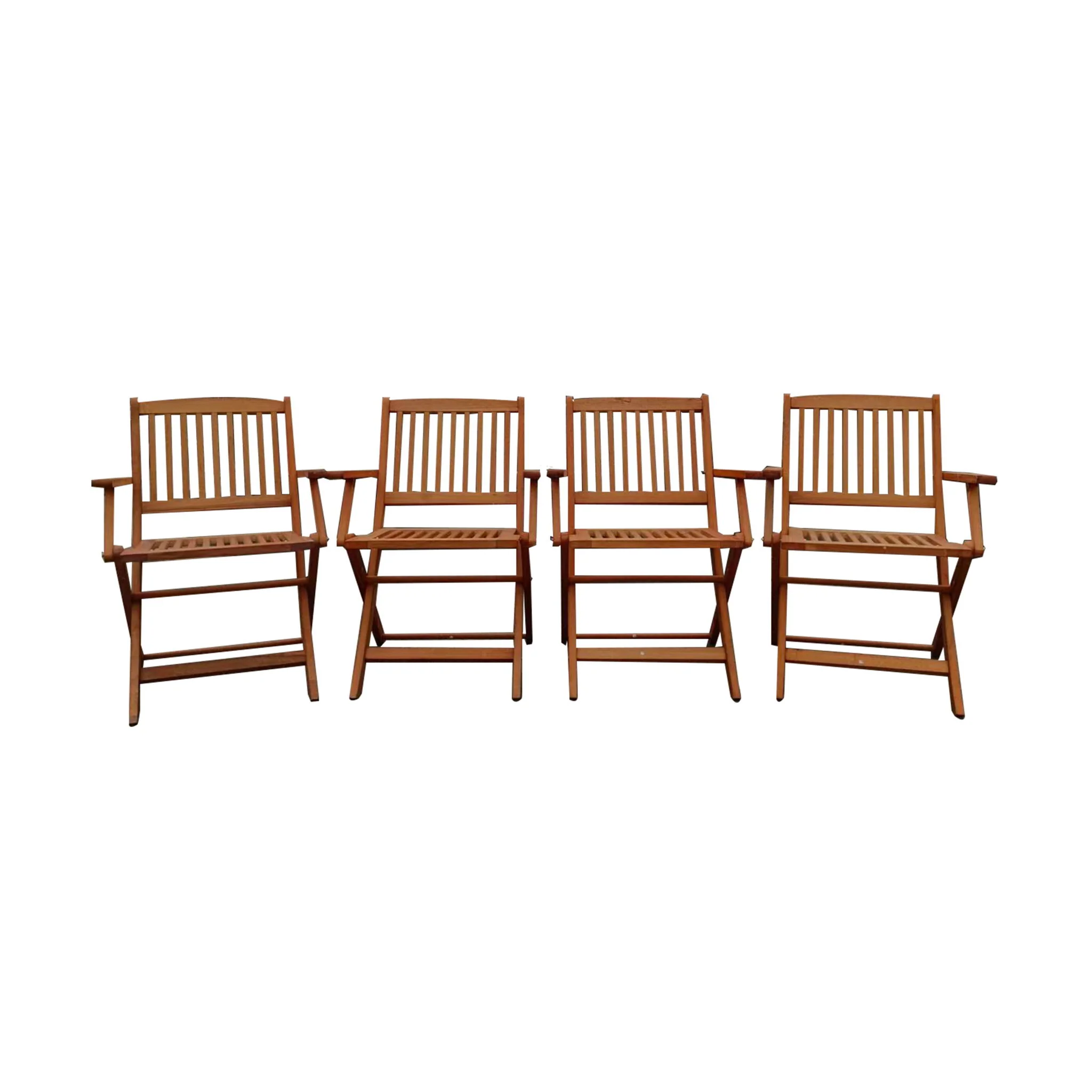Foldable Patio Dining Set With 4 Folding Chairs For Indoor And Outdoor Use - Teak - Image 8