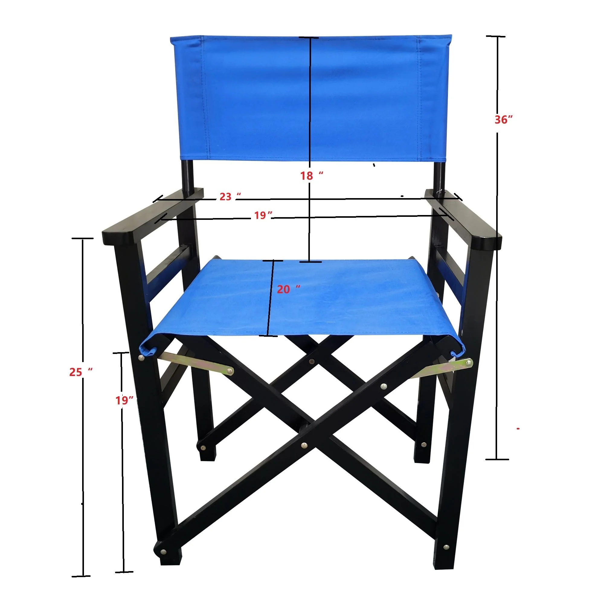 Folding Chair Wooden Director Chair Canvas Folding Chair Folding Chair (Set of 2) - Blue - Image 5
