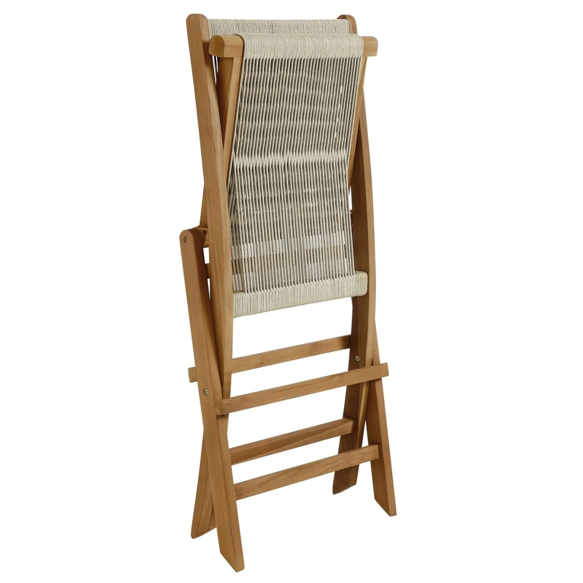 Folding Dining Chair Set Featuring Teak Frame and Rope Seat with Compact Foldable Design - Image 19