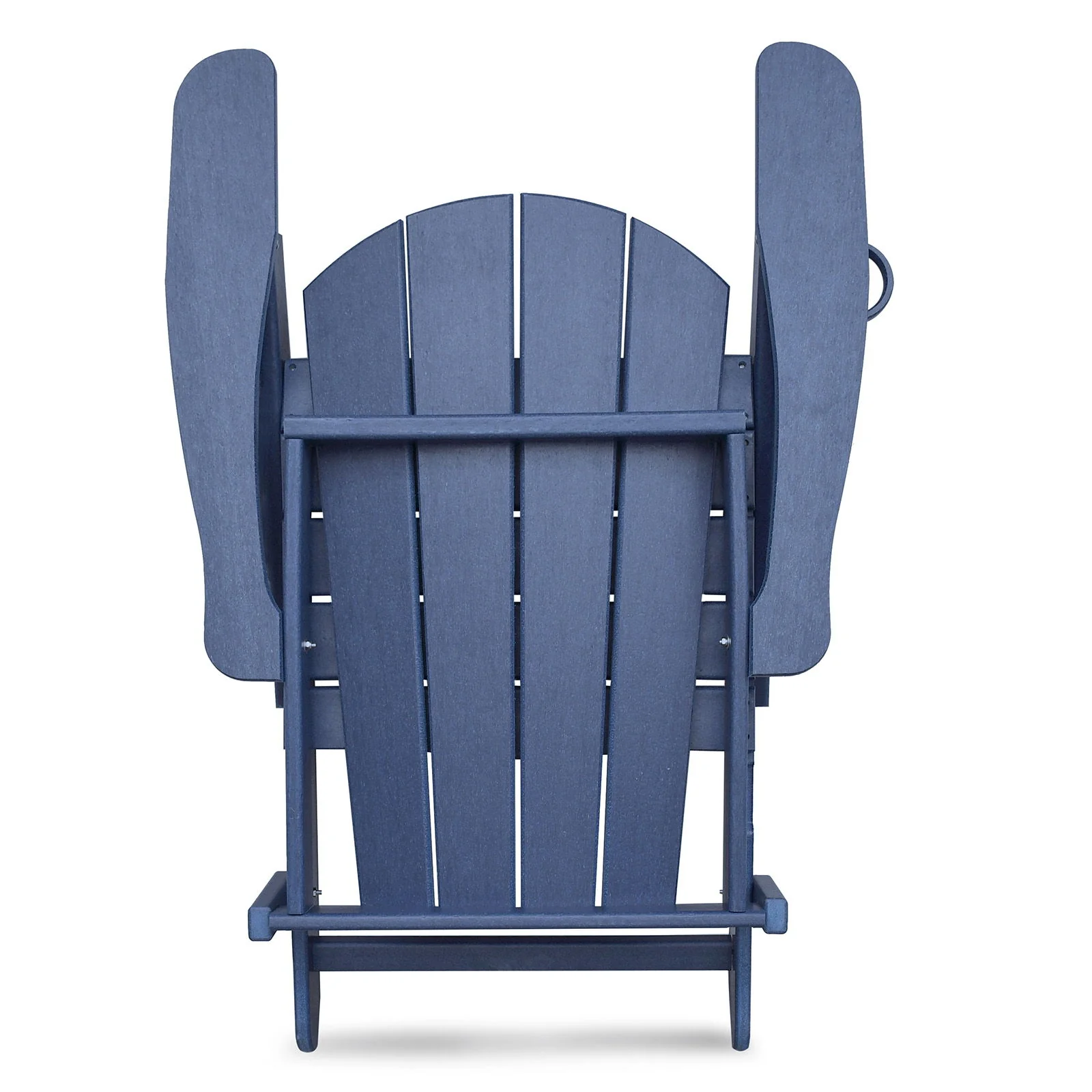 Folding Outdoor Adirondack Chair For Relaxing, Hdpe All-Weather Fire Pit Chair, Patio Lawn Chair For Outside Deck Garden Backyardf Balcony - Navy Blue - Image 4