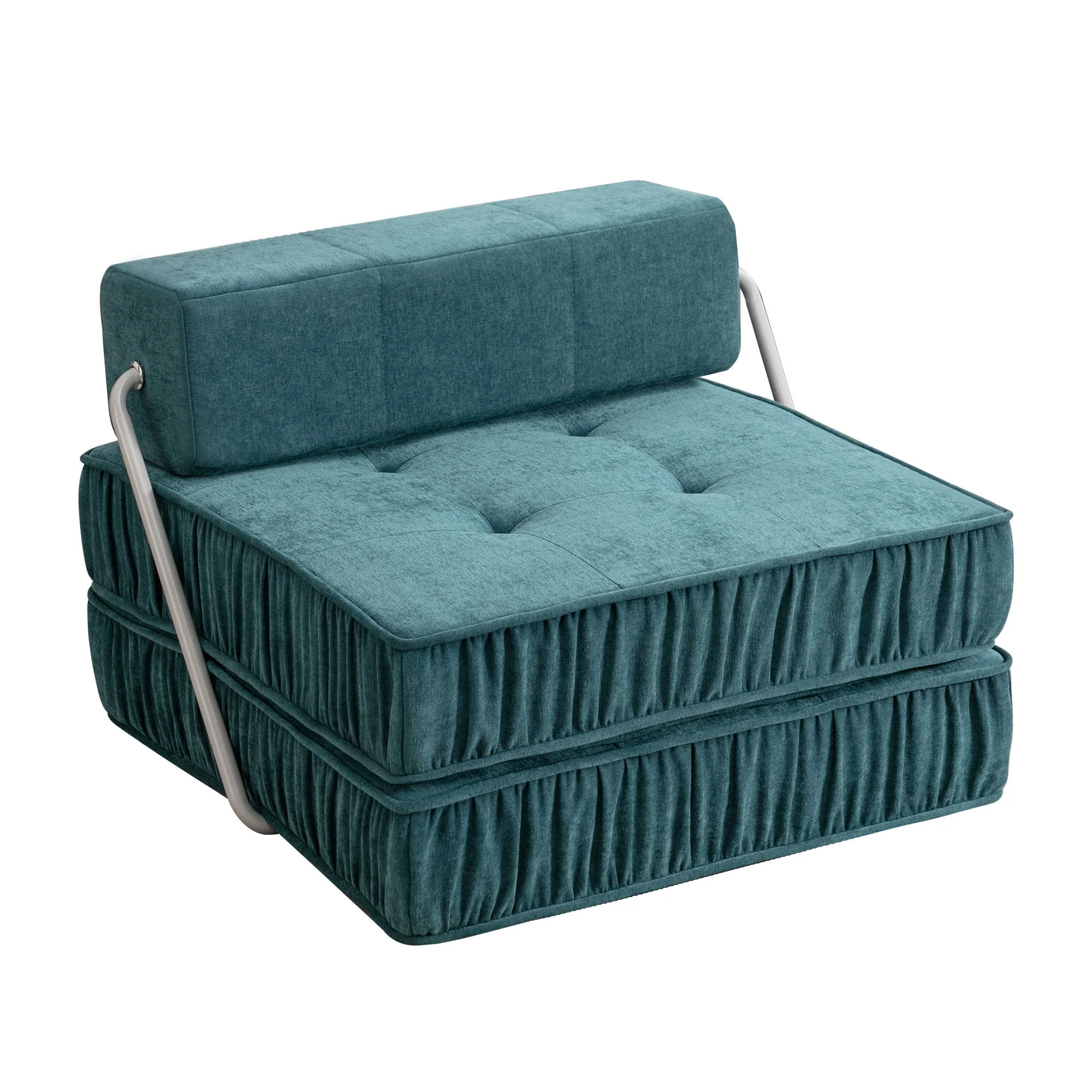 Folding Sofa With Removable Back Cushion, Convertible Futon Sleeper Chair - Image 2