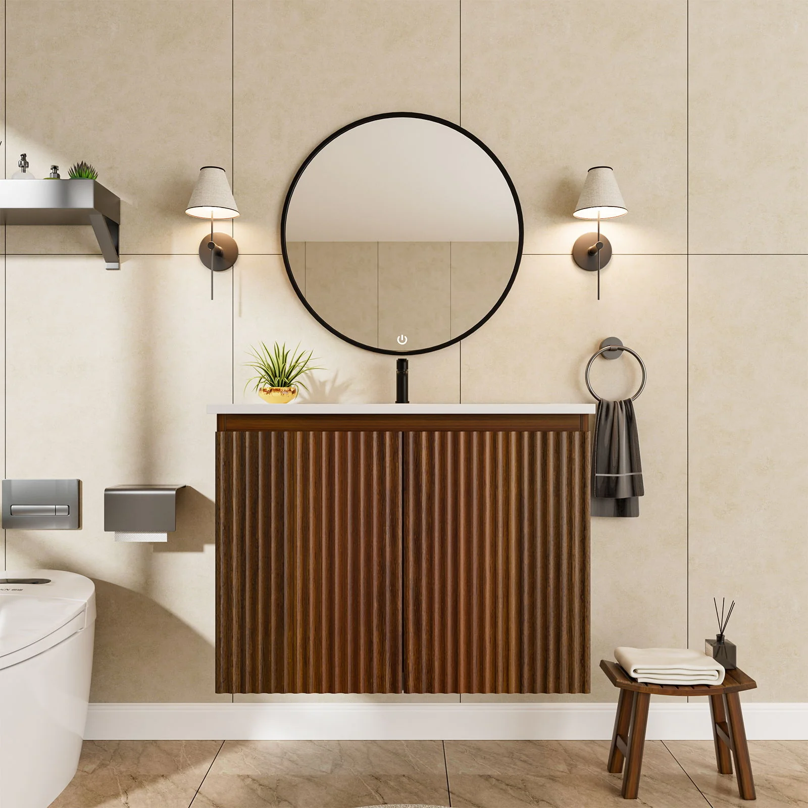 Folding Wall Cabinet With Creamic Sink - Image 9