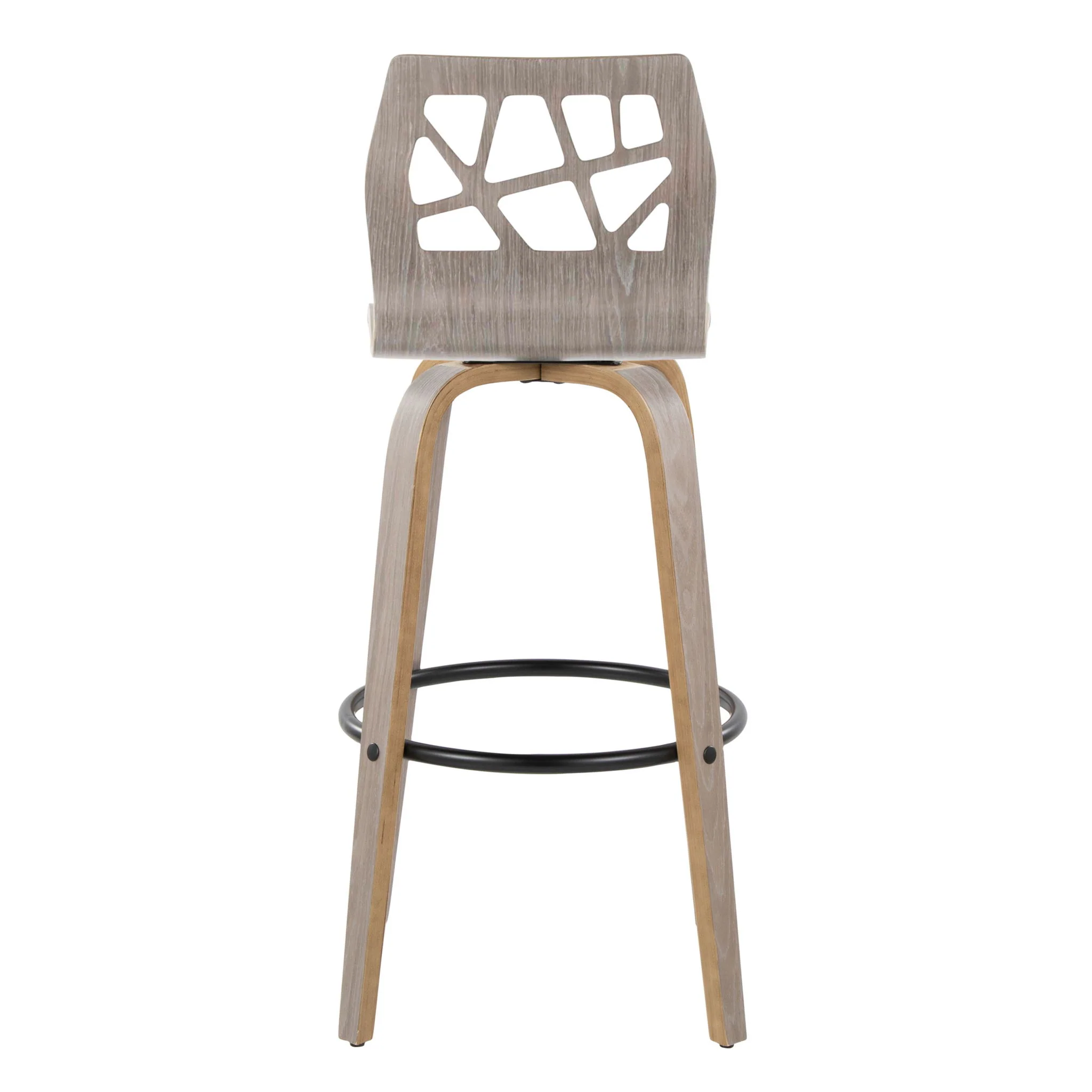 Folia - Contemporary Fixed Height Stool With Swivel With Round Footrest (Set of 2) - Image 5