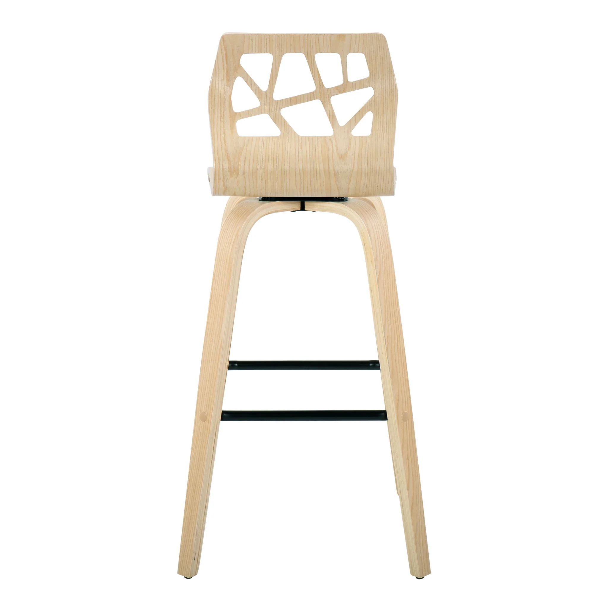 Folia - Contemporary Fixed Height Stool With Swivel With Square Footrest (Set of 2) - Image 2