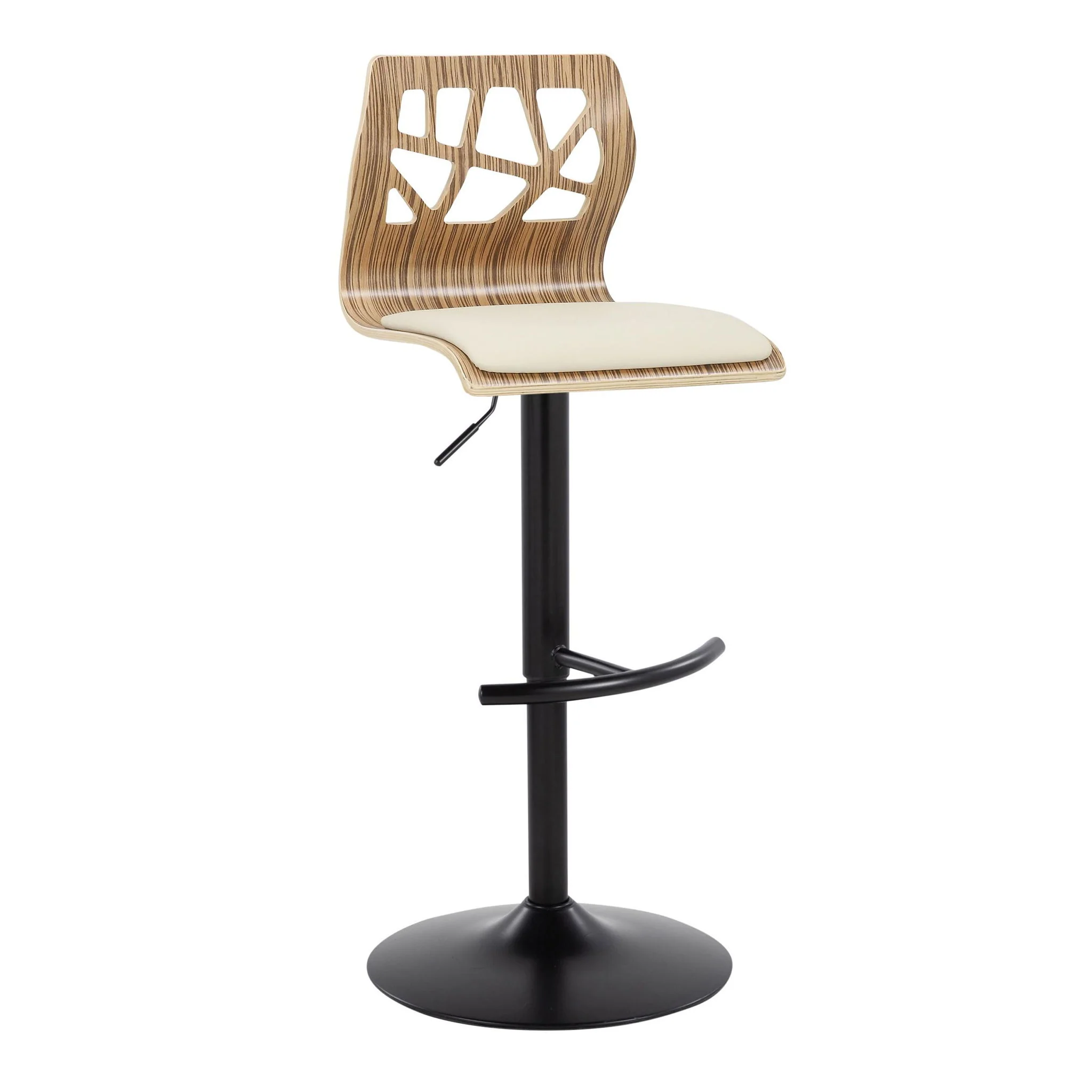 Folia - Mid Century Modern Adjustable Barstool With Swivel With Rounded T Footrest (Set of 2) - Image 10
