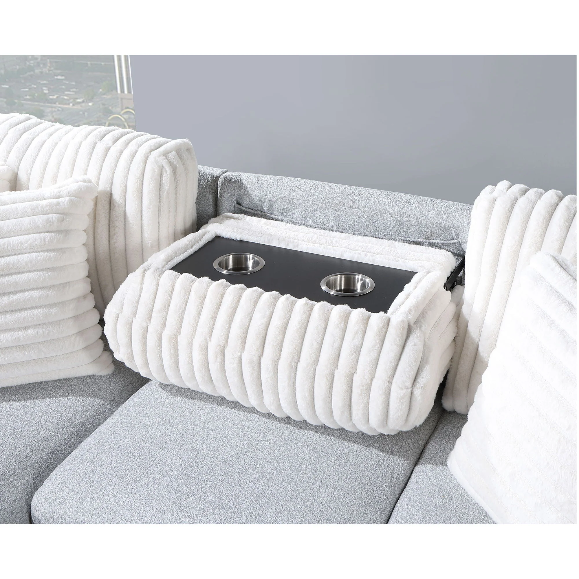 Ford - Reversible Pull Out Sofa Bed - Light Gray - Image 3