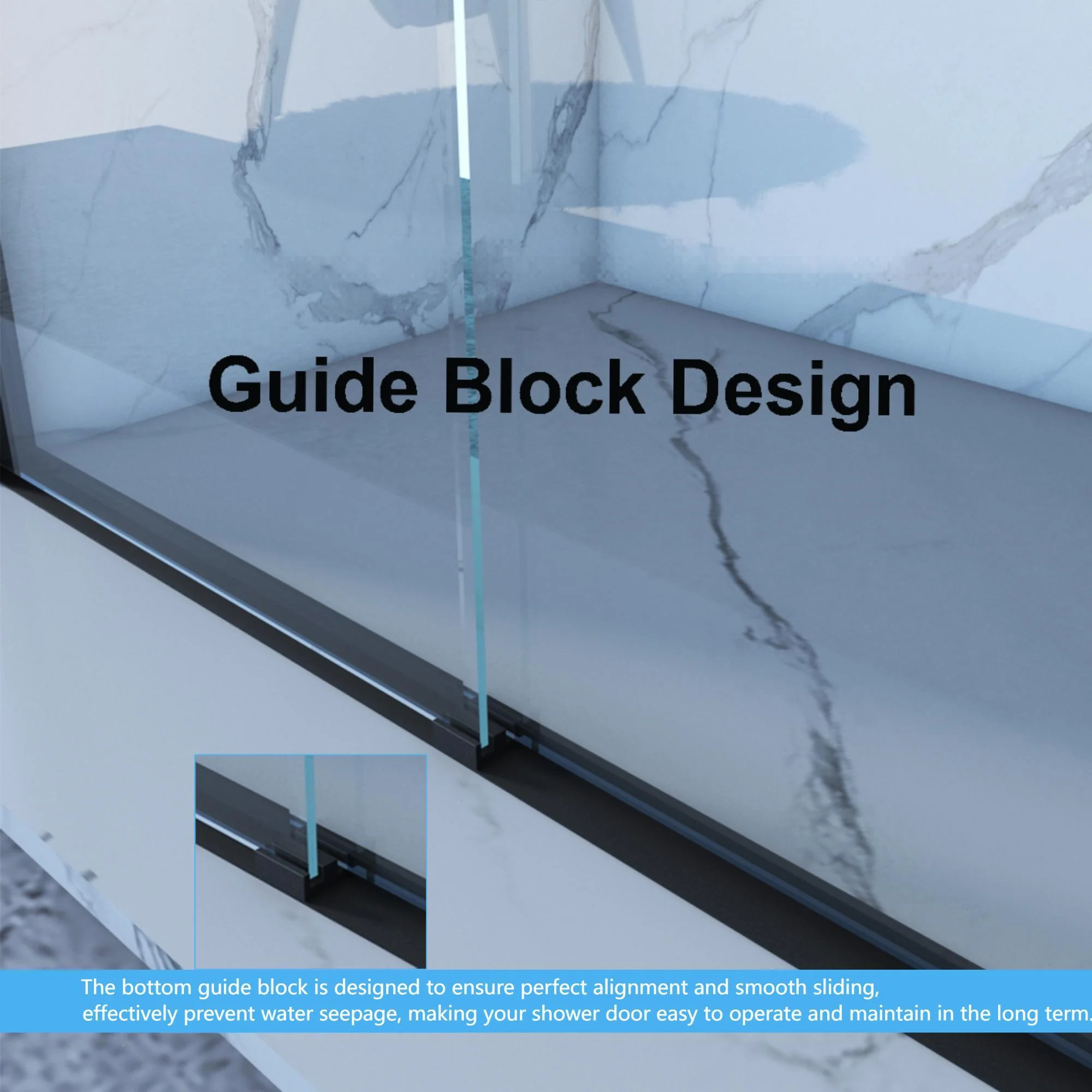Frame Double Sliding Shower Door, Bypass Bathroom Sliding Door With Premium Clear Tempered Glass, Hardware Sliding Glass Shower Enclosure - Matte Black - Image 2