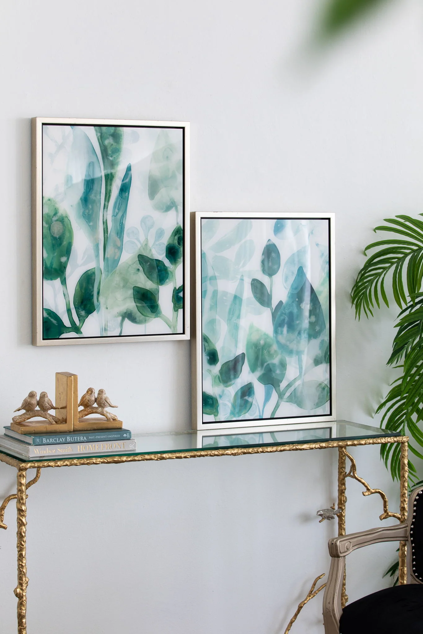 Framed Printed Acrylic Decorative Wall Art, Wall Decor For Living Room (Set of 2) - White / Green - Image 6