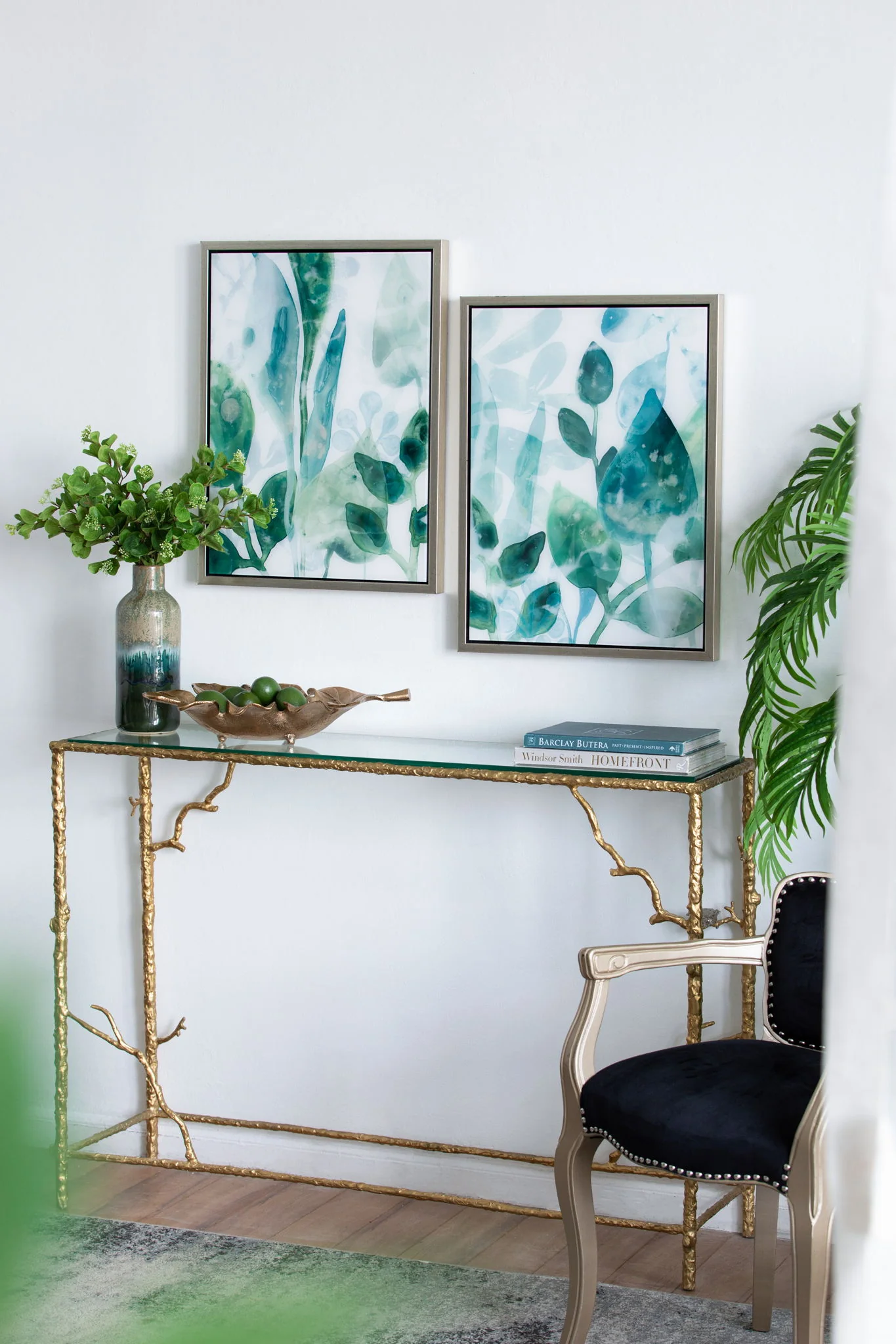 Framed Printed Acrylic Decorative Wall Art, Wall Decor For Living Room (Set of 2) - White / Green - Image 7