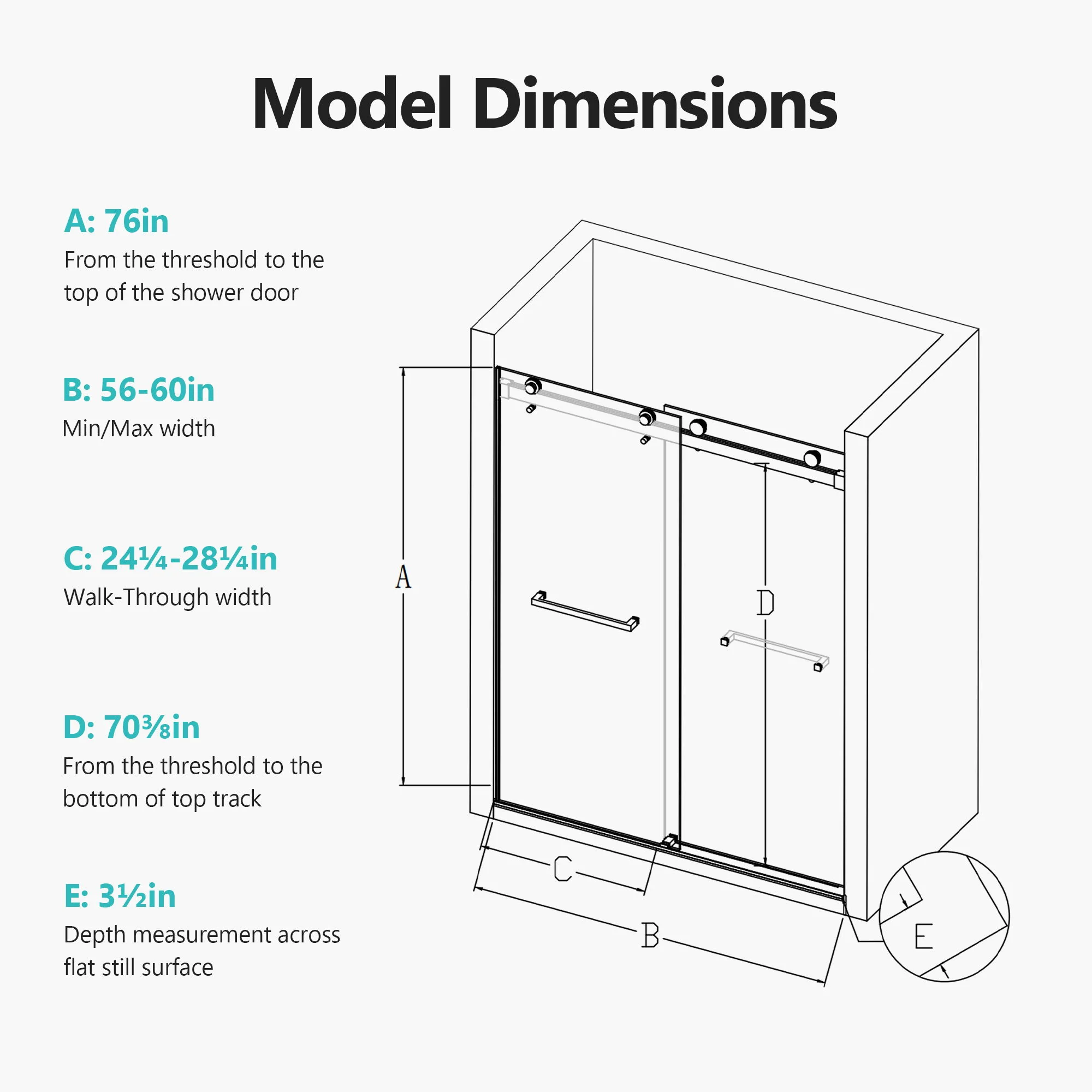 Frameless Double Sliding Soft-Close Shower Door, 3 / 8" (10Mm) Thick SGCC Tempered Glass Door, Matte - Image 19