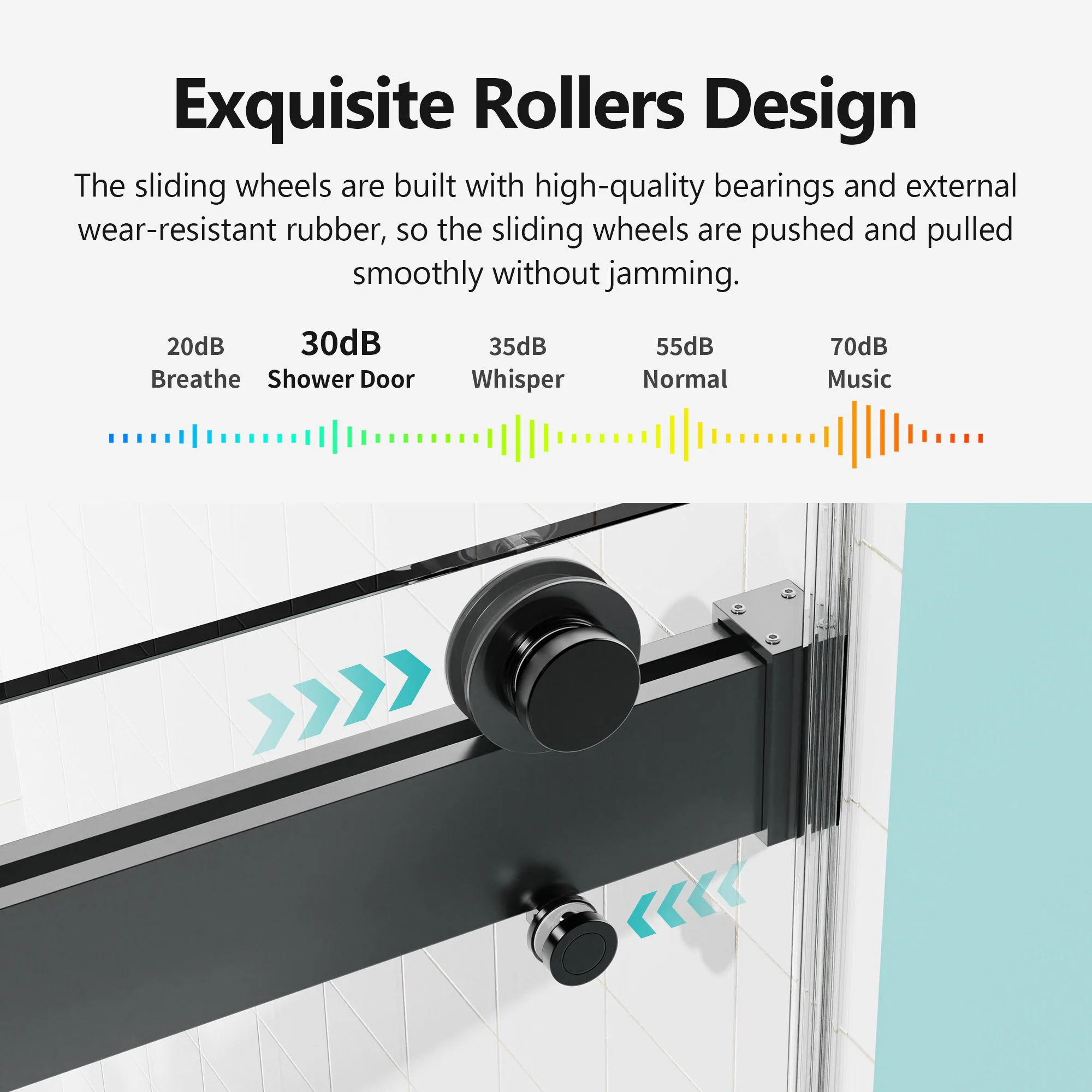 Frameless Double Sliding Soft-Close Shower Door, 3 / 8" (10Mm) Thick SGCC Tempered Glass Door, Matte - Image 31