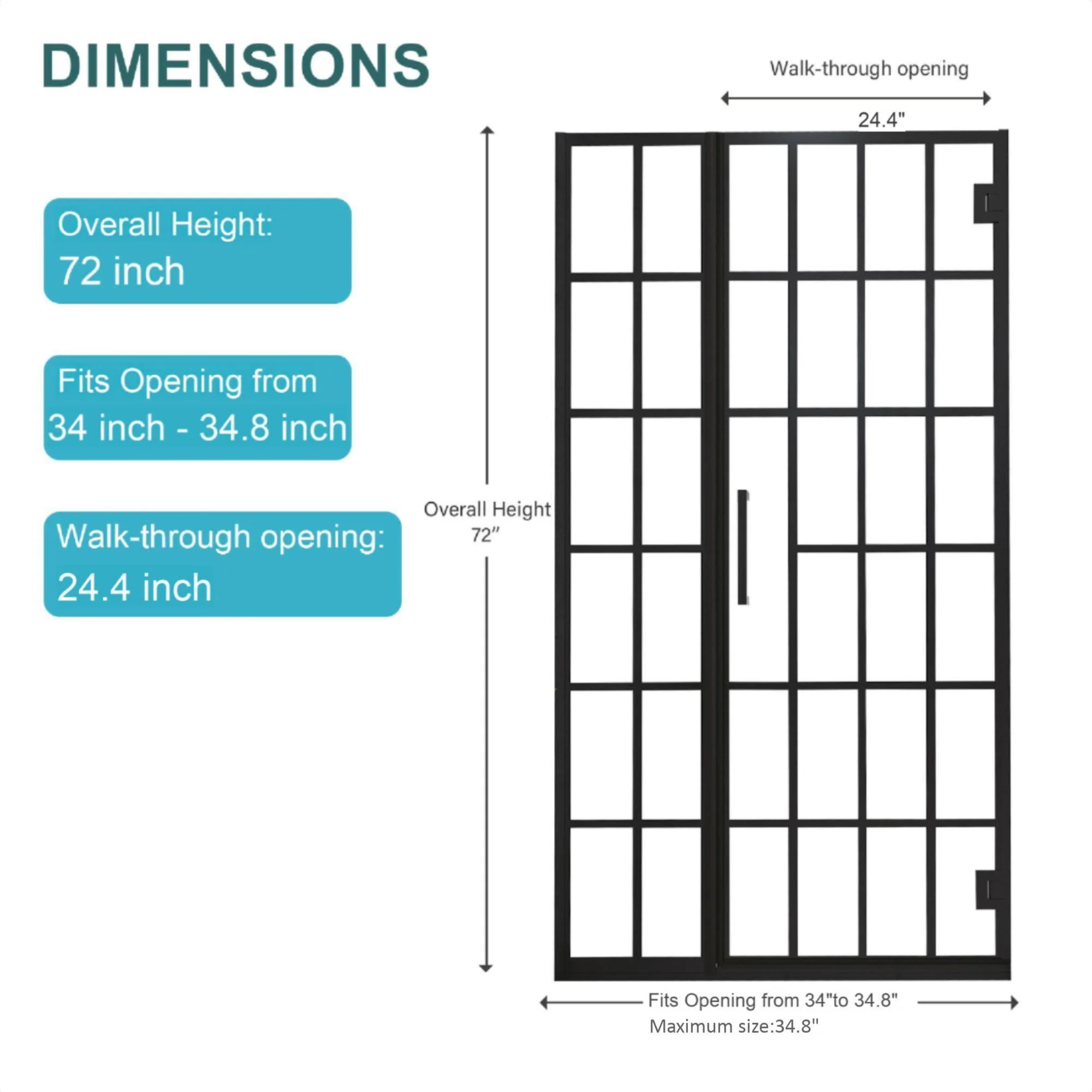 Frameless Pivot Shower Door With Pattern Glass, Open Entry Design - Image 4
