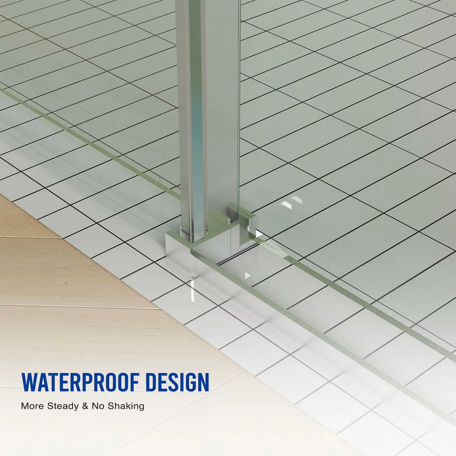 Frameless Shower Door, Sliding Shower Door, Premium 5 / 16" (8 Mm) Thick Tempered Glass Shower Enclosure With Towel Bar, Double Side Easy Clean Coat, Finished With Buffer - Image 5