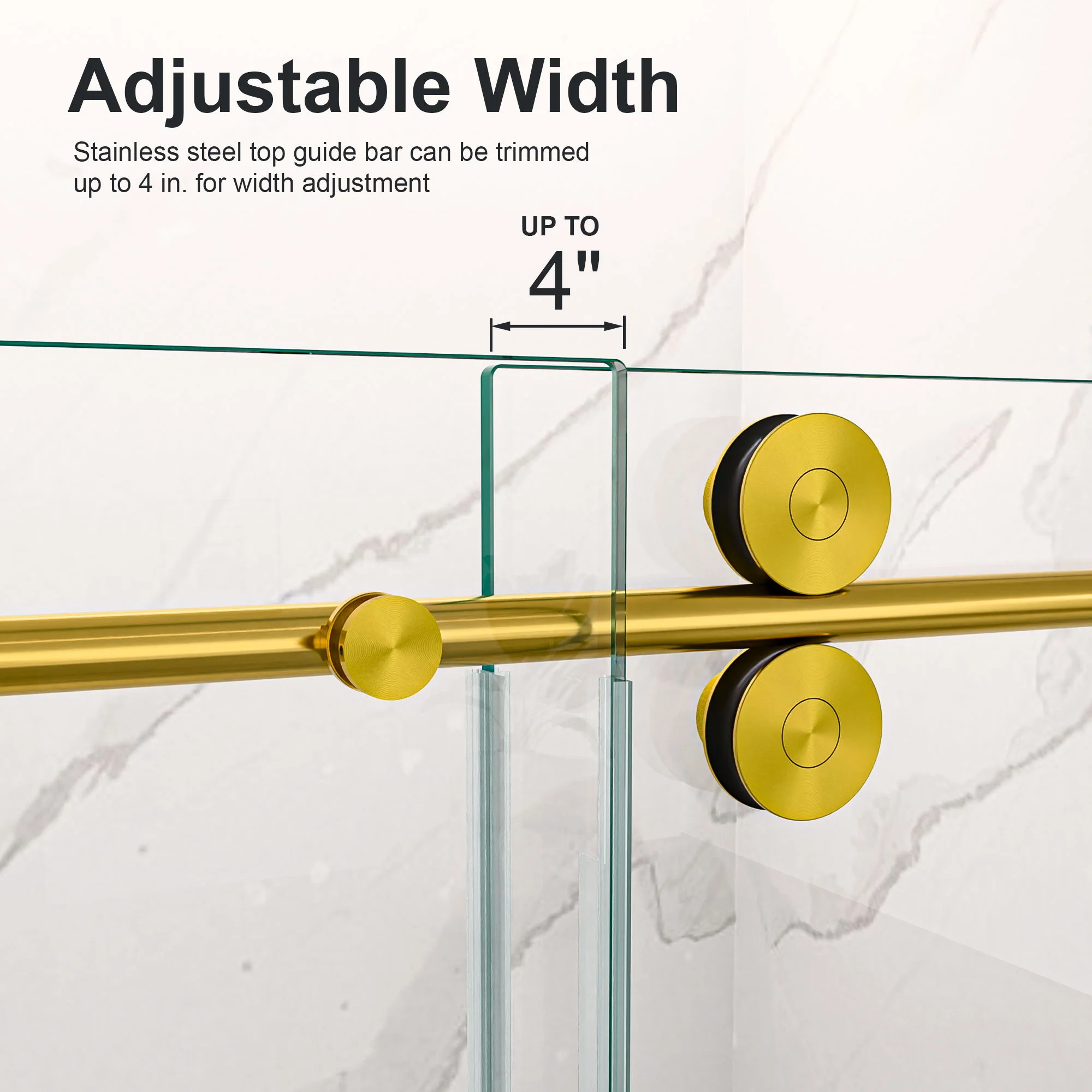 Frameless Single Sliding Shower Door With Clear Tempered Glass - Image 11
