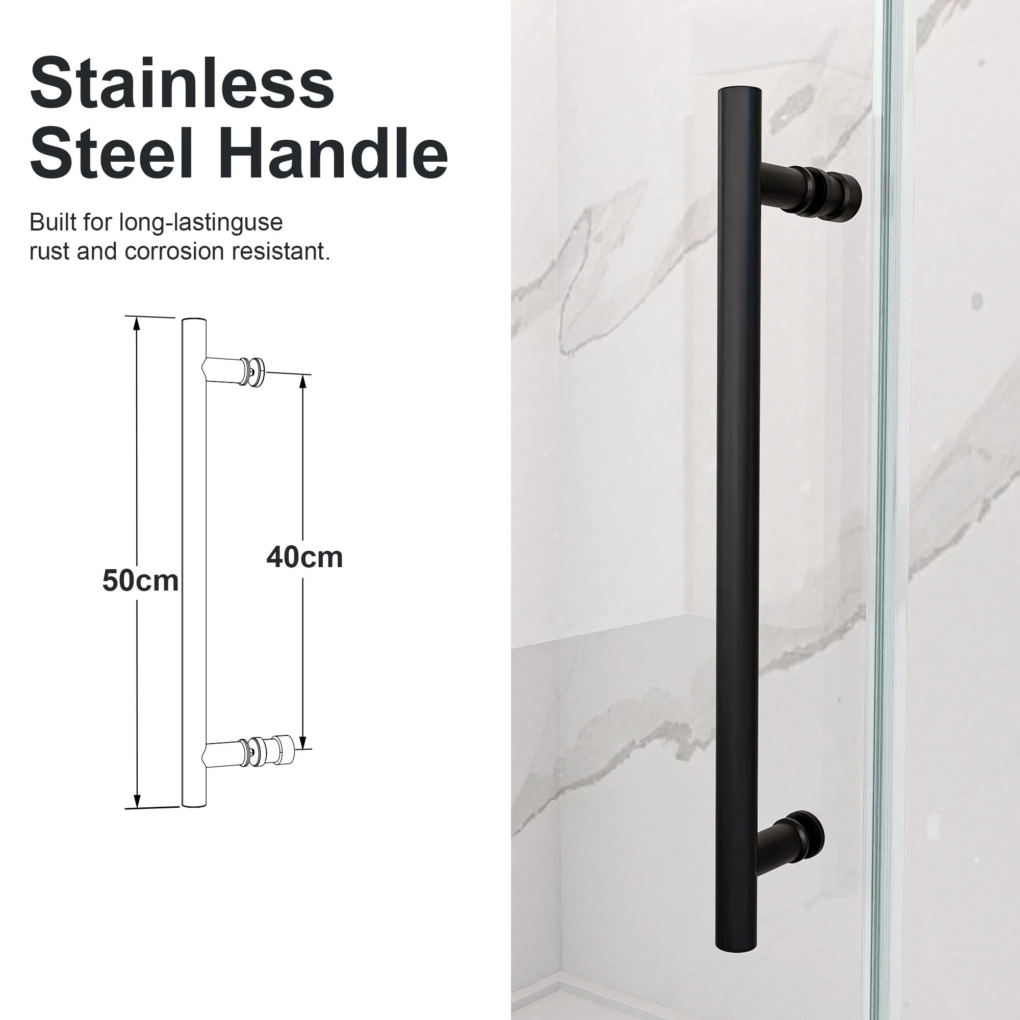 Frameless Single Sliding Shower Door With Clear Tempered Glass - Image 39
