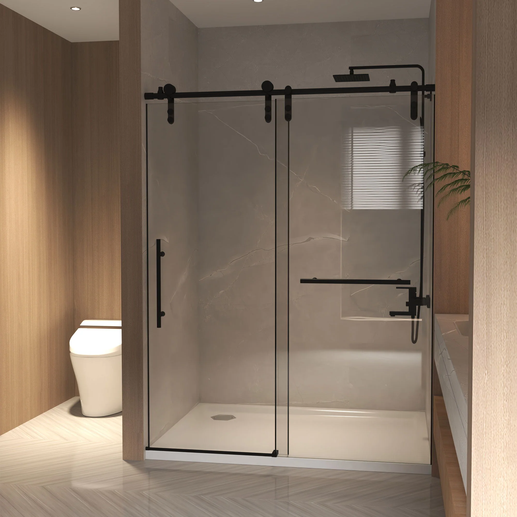 Frameless Sliding Bathtub Door With Frame - Image 22