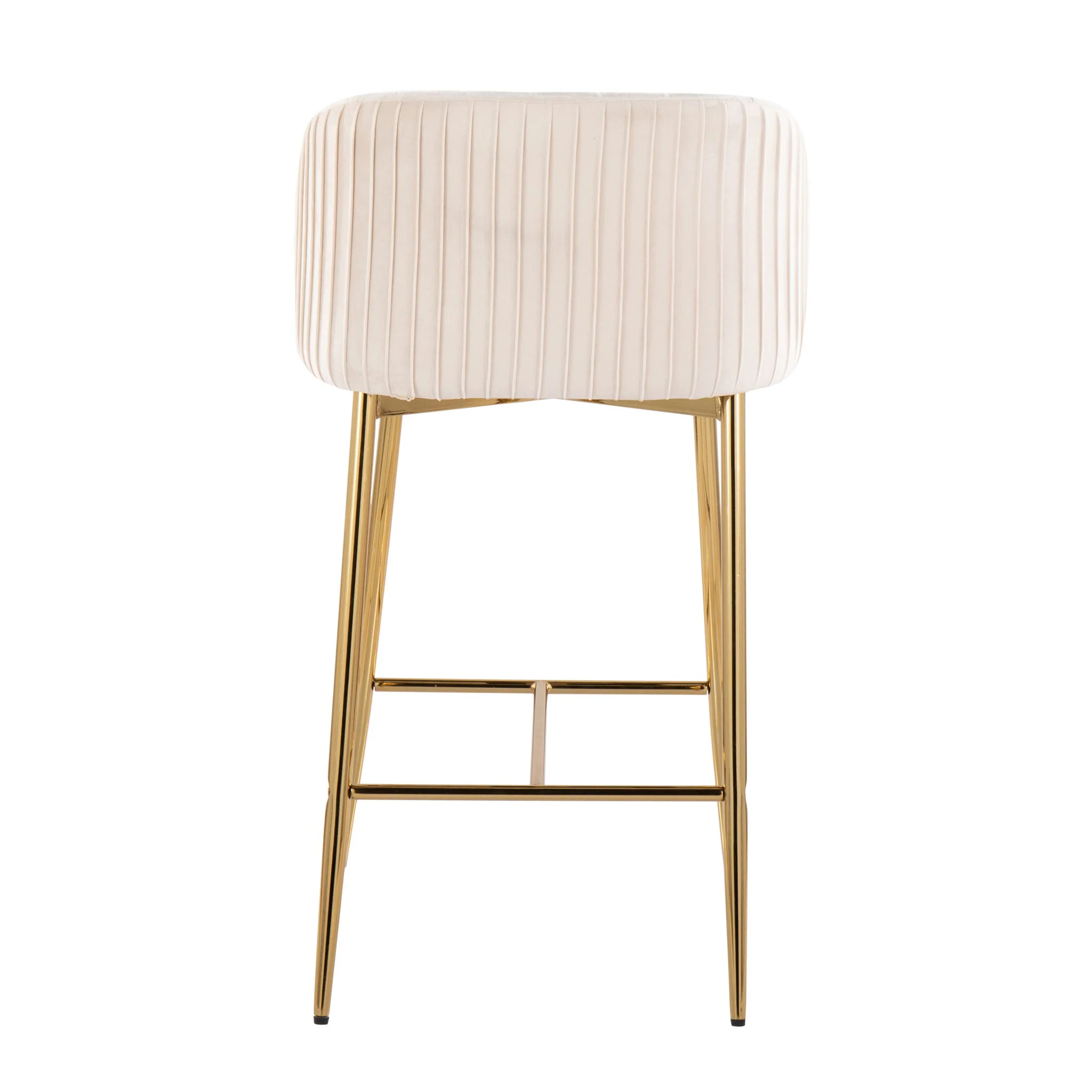 Fran - Pleated Contemporary / Glam Fixed Height Counter Stool (Set of 2) - Image 4