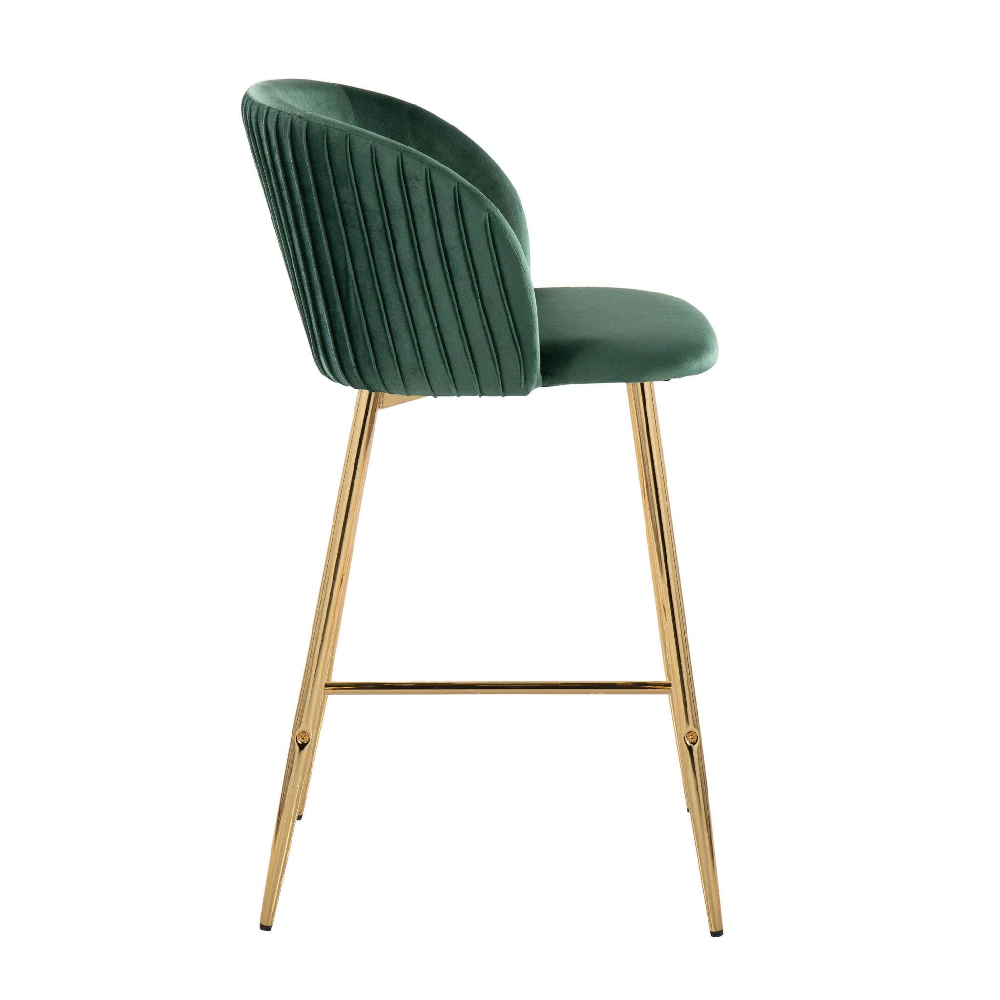 Fran - Pleated Contemporary / Glam Fixed Height Counter Stool (Set of 2) - Image 6
