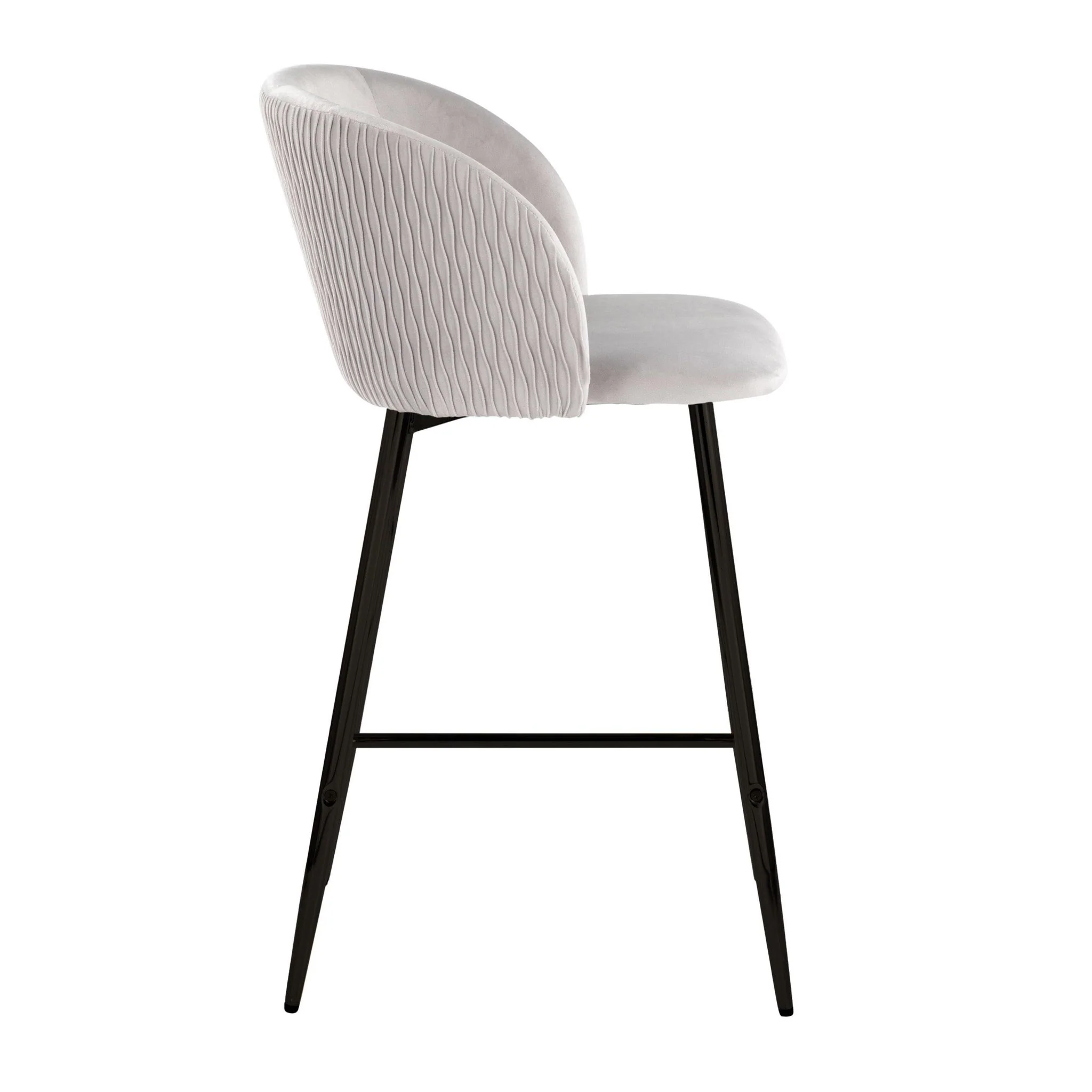 Fran - Pleated Waves Contemporary Fixed Height Counter Stool (Set of 2) - Image 4