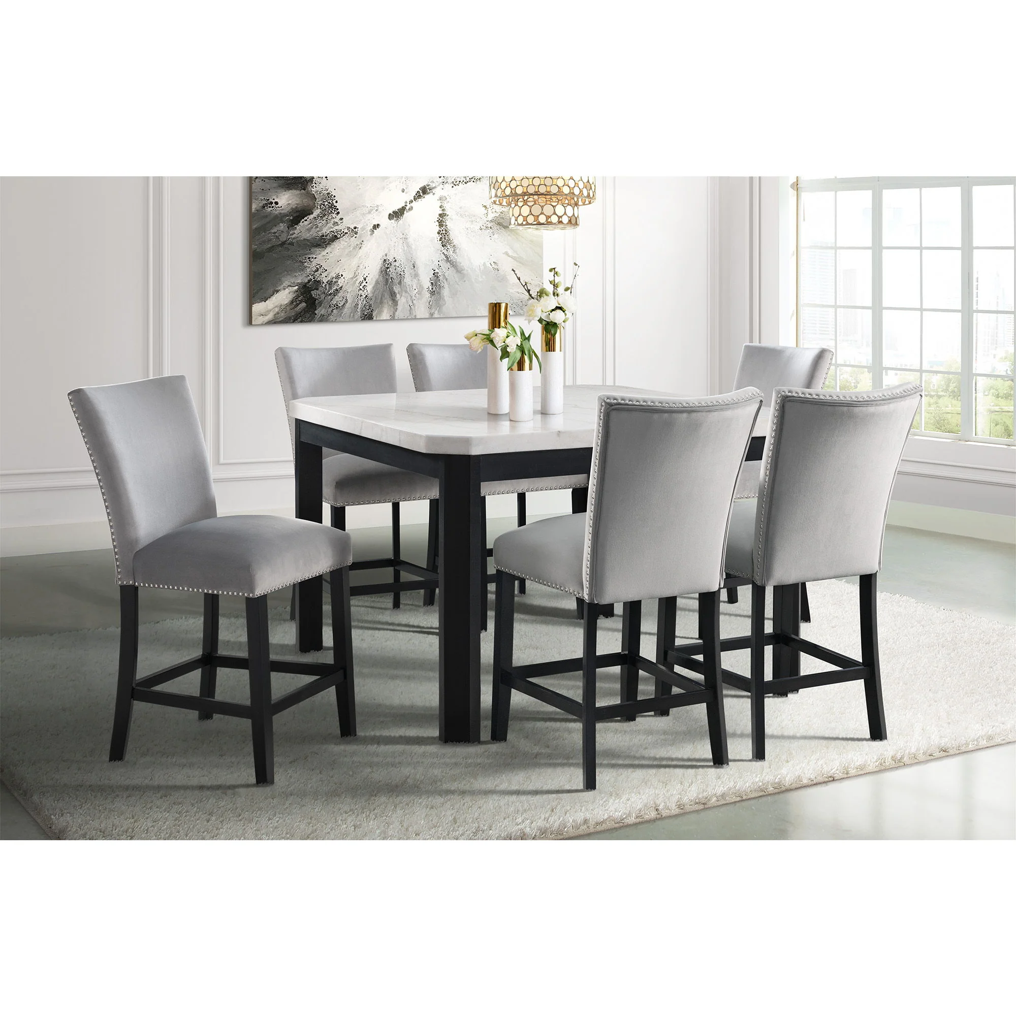 Francesca - Velvet Counter Height Chair (Set of 2) - Image 13
