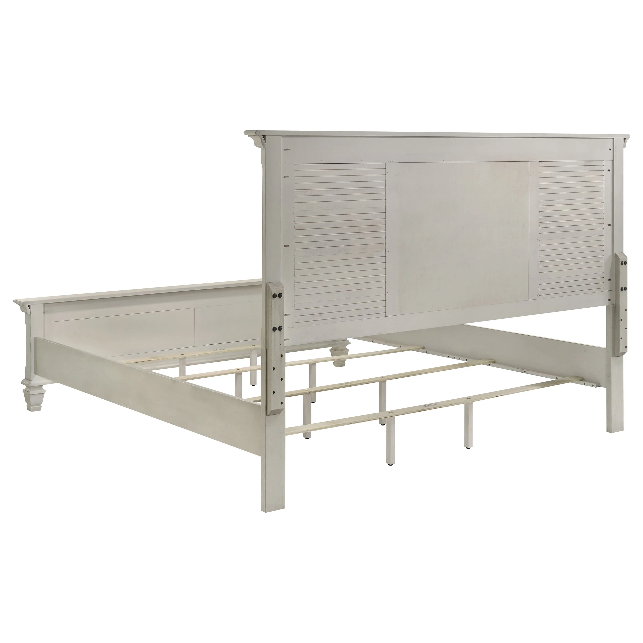 Franco Wood Eastern King Panel Bed Distressed White - Image 2