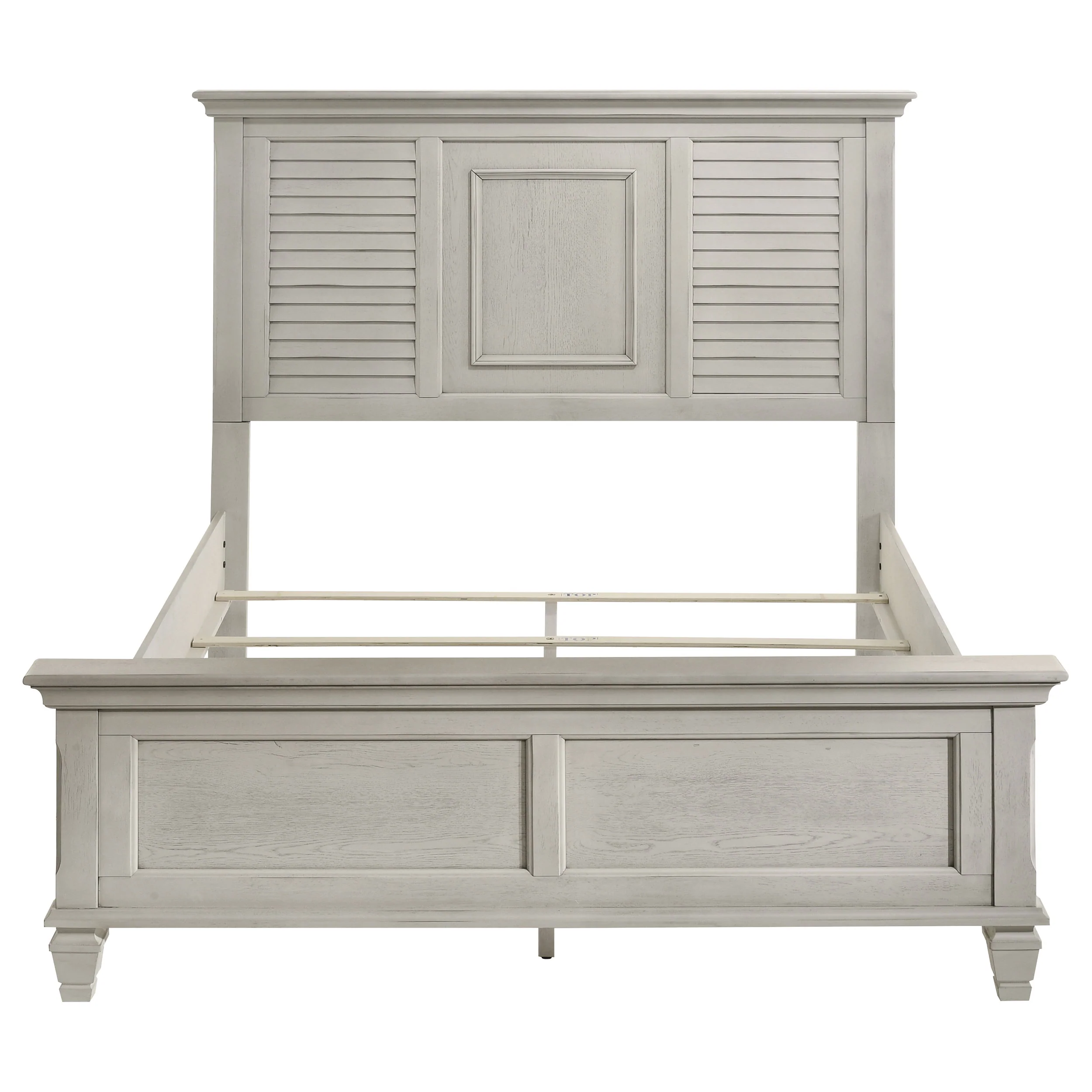 Franco Wood Queen Panel Bed in Distressed White - Image 3