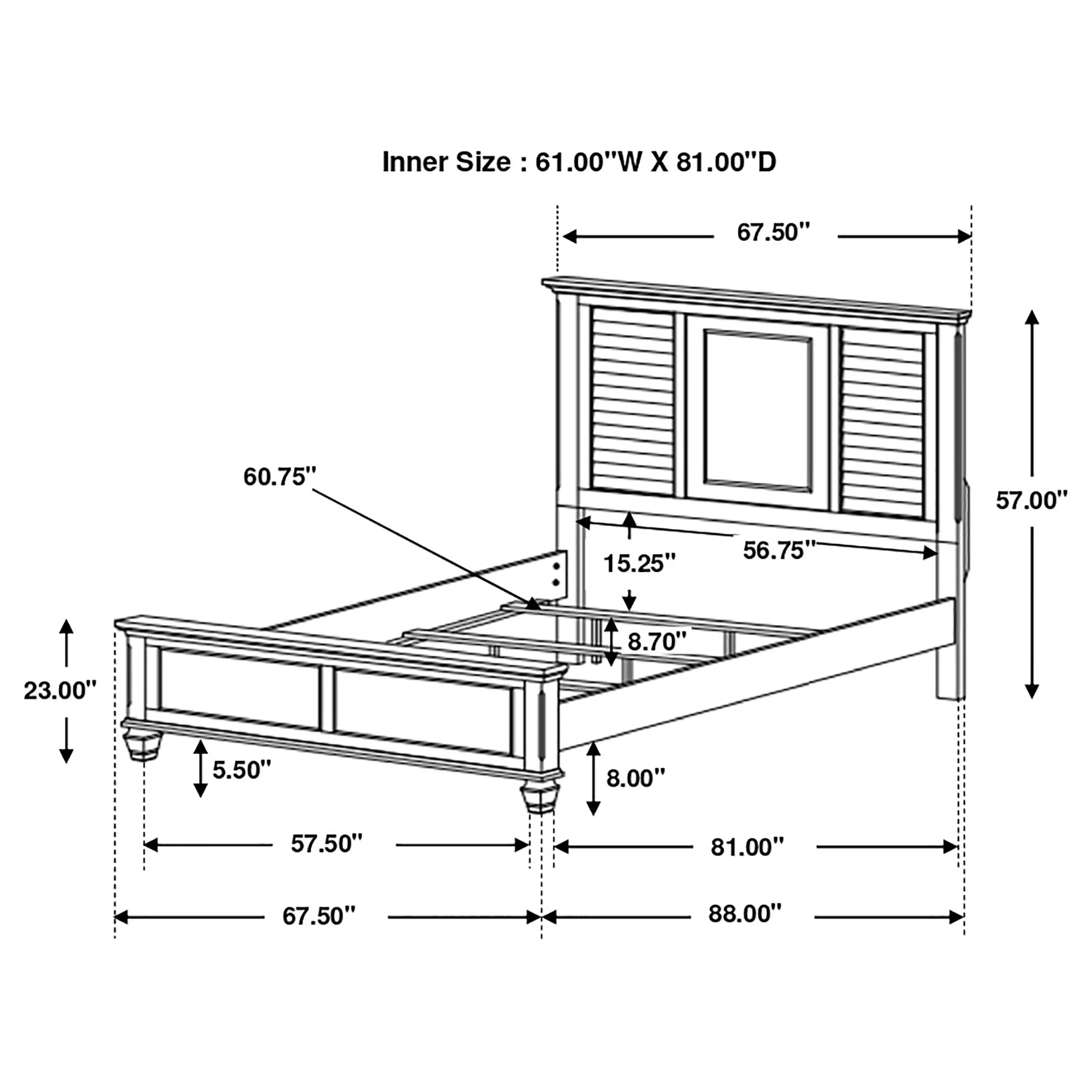 Franco Wood Queen Panel Bed in Distressed White - Image 8