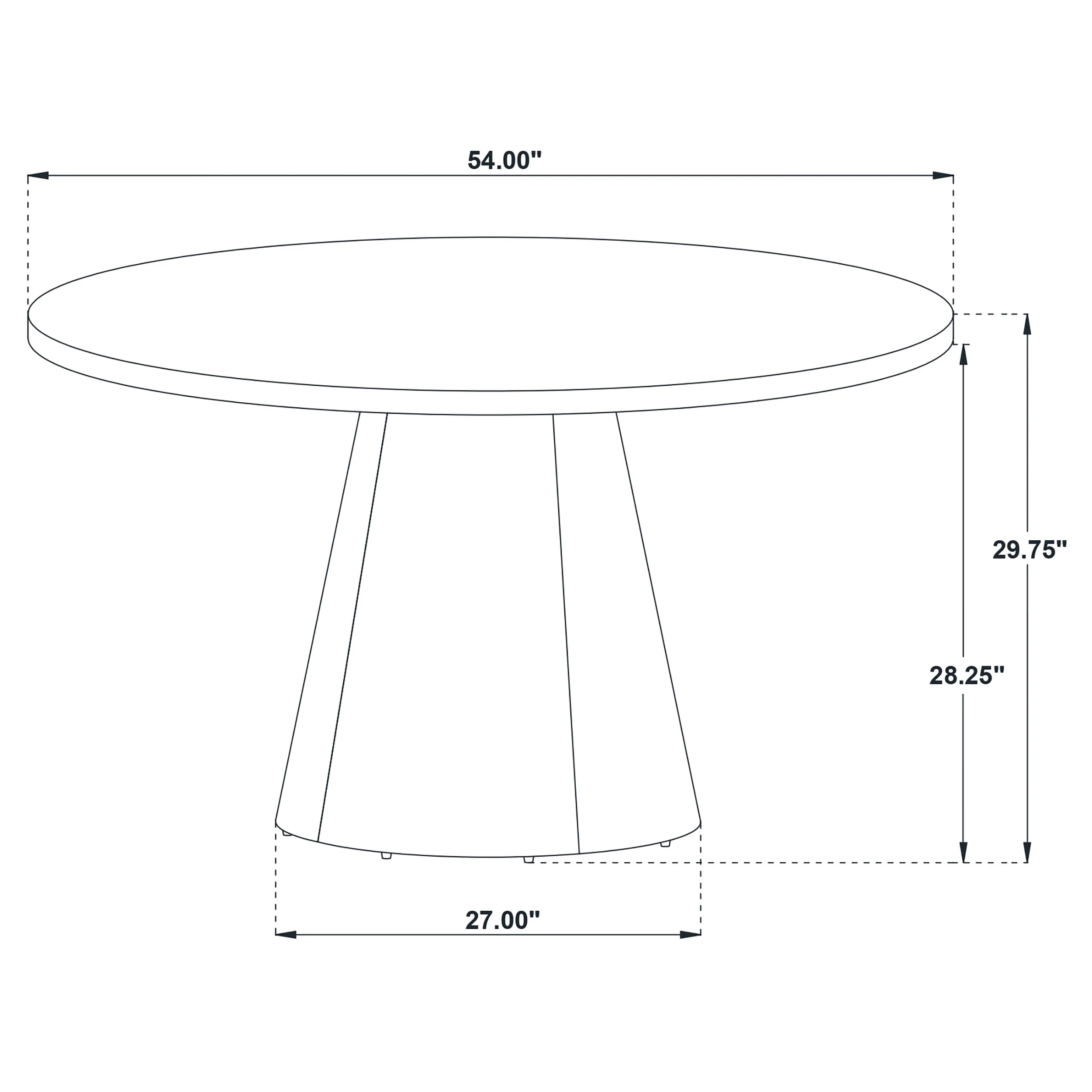 Franklin 54-Inch Round Wood Pedestal Dining Table Dark Brown - Image 6