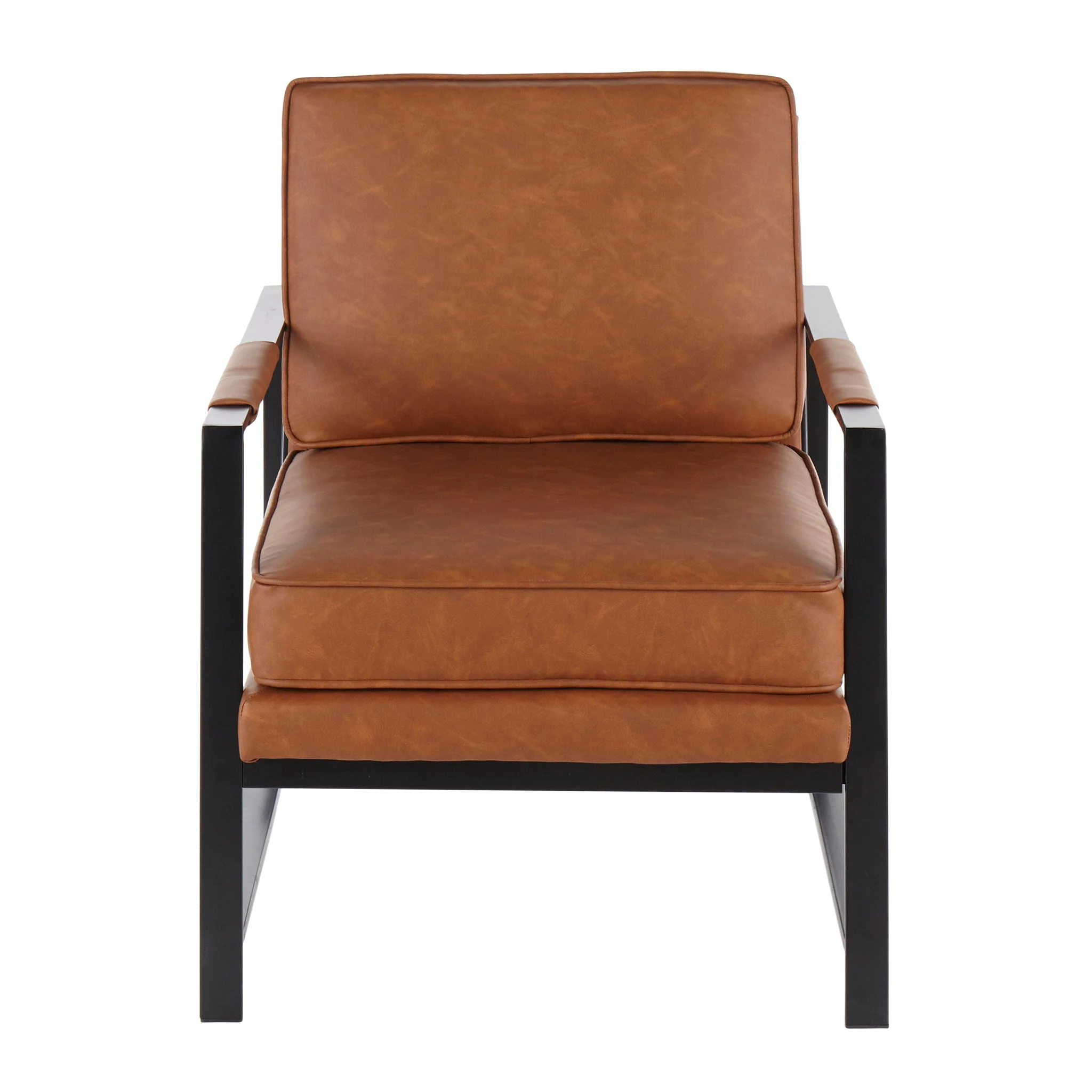 Franklin - Contemporary Arm Chair - Black / Camel - Image 3