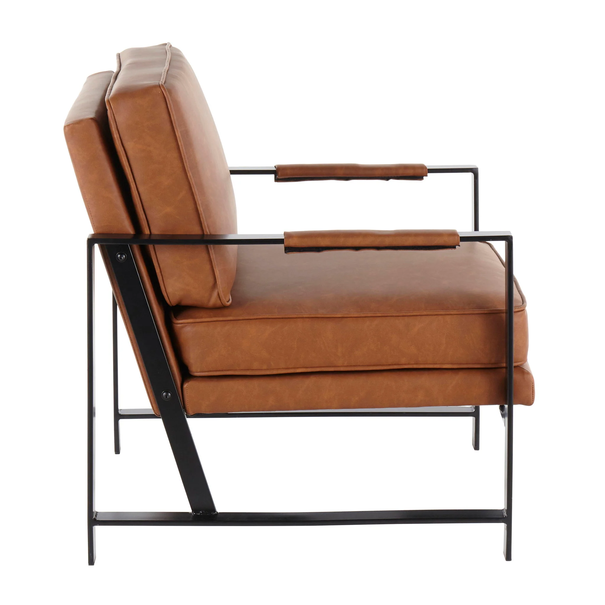 Franklin - Contemporary Arm Chair - Black / Camel - Image 5
