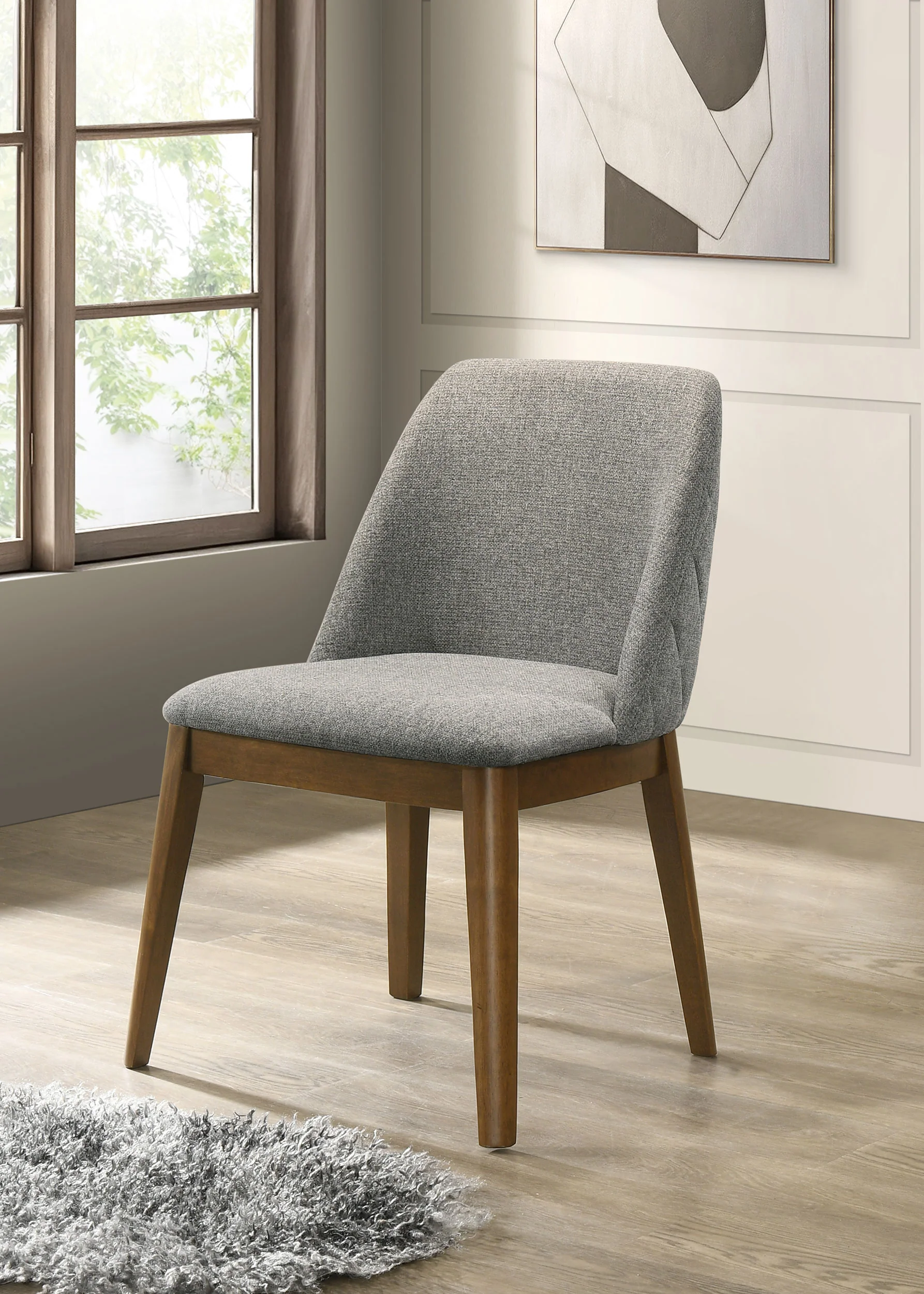 Franklin Upholstered Dining Side Chair Grey, Set of 2 - Image 2