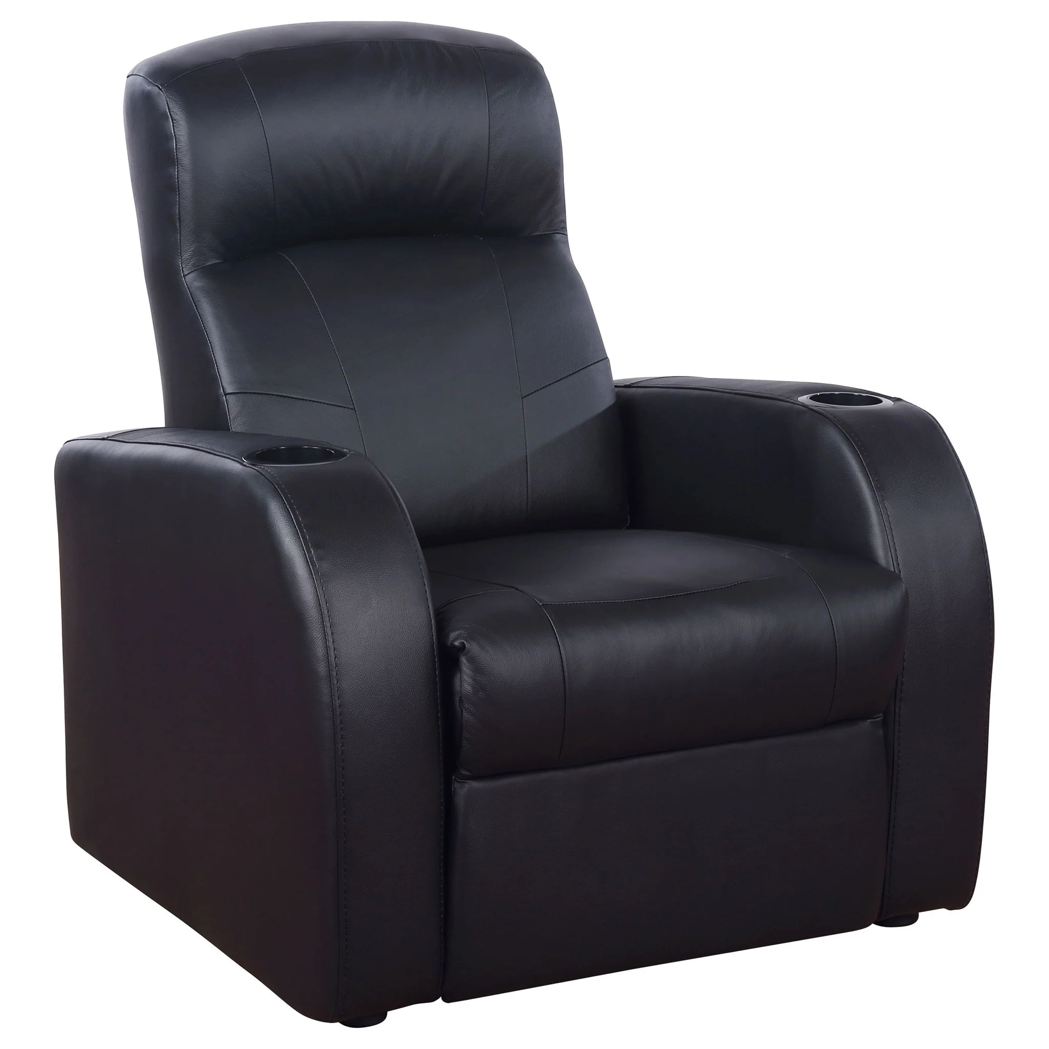 Franky - 7 Piece Seater Home Theater Set, Reclining Chairs & Storage Consoles - Black - Image 5