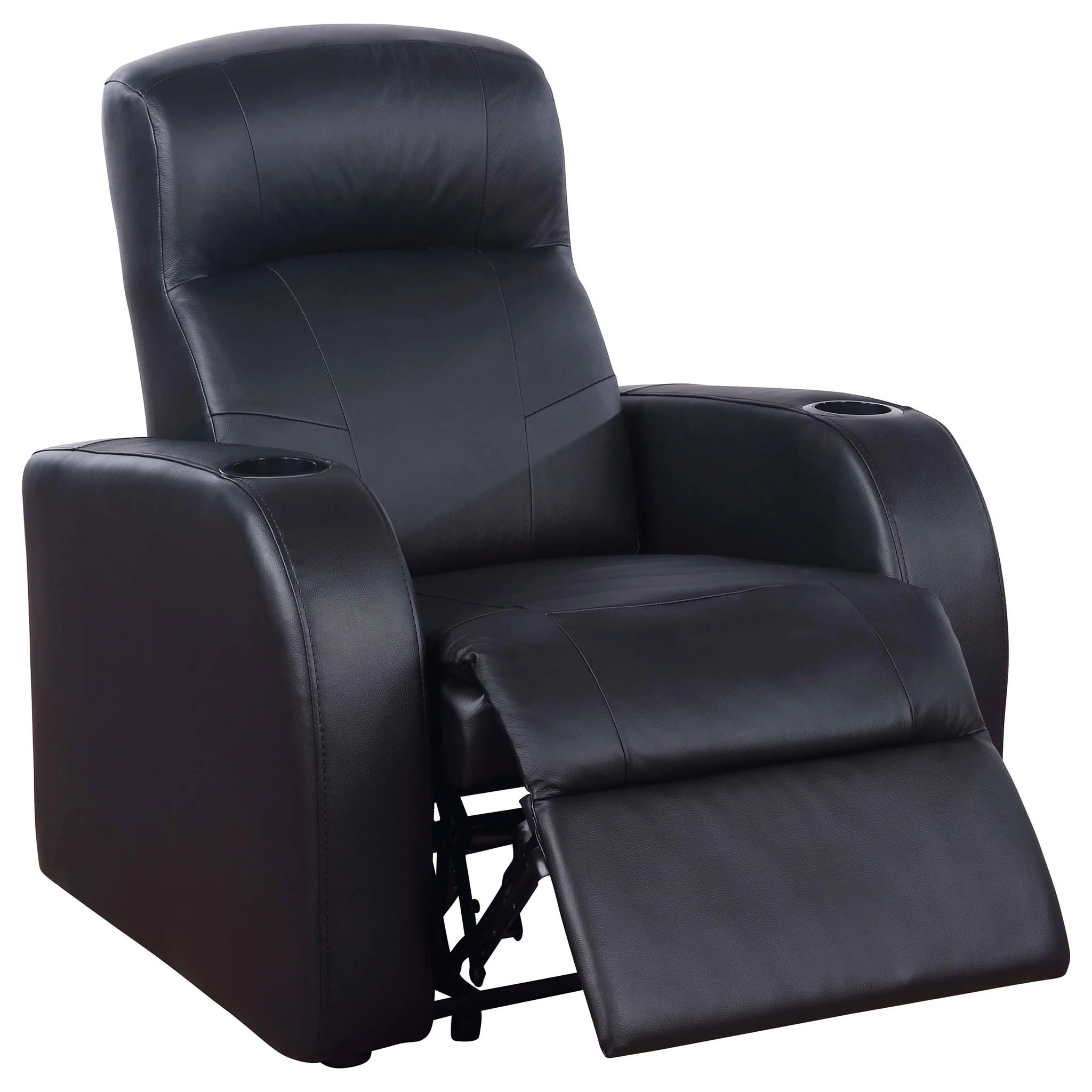 Franky - 7 Piece Seater Home Theater Set, Reclining Chairs & Storage Consoles - Black - Image 6