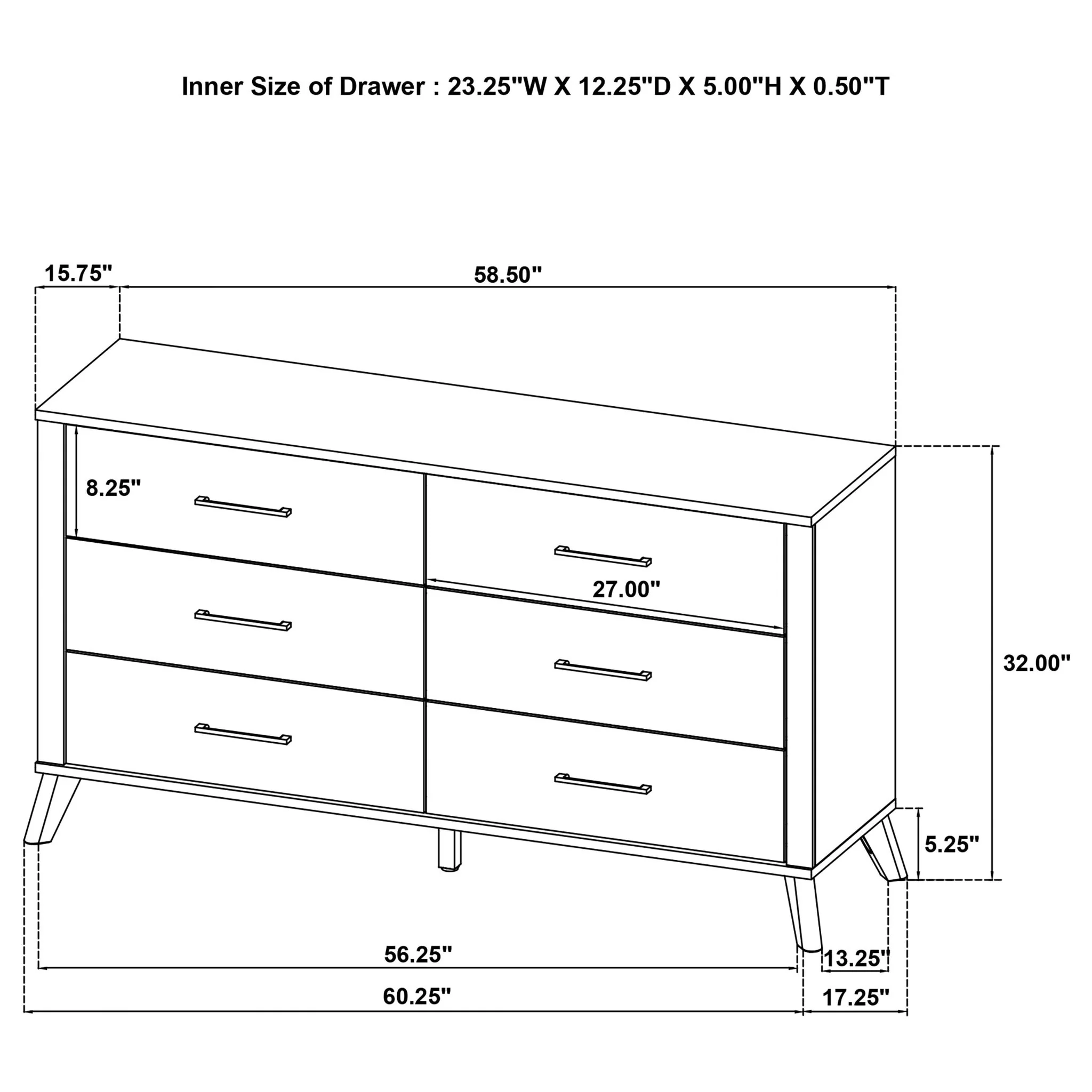 Fraser - 6 Drawer Dresser Cabinet - Natural - Image 4
