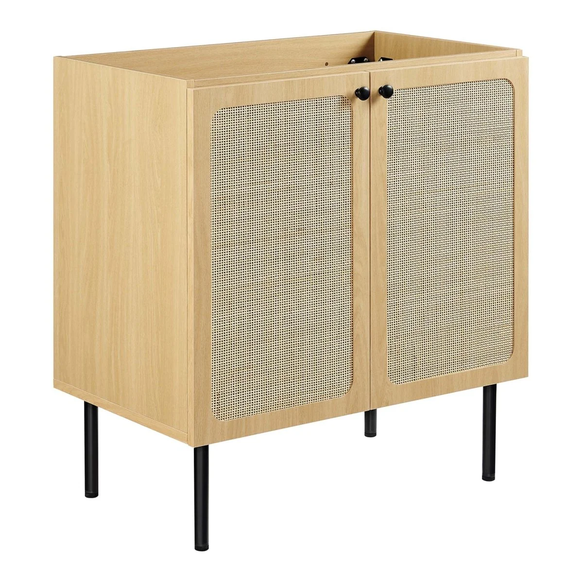 Freestanding Bathroom Vanity Cabinet with Rattan Weave Doors and Storage - Image 212