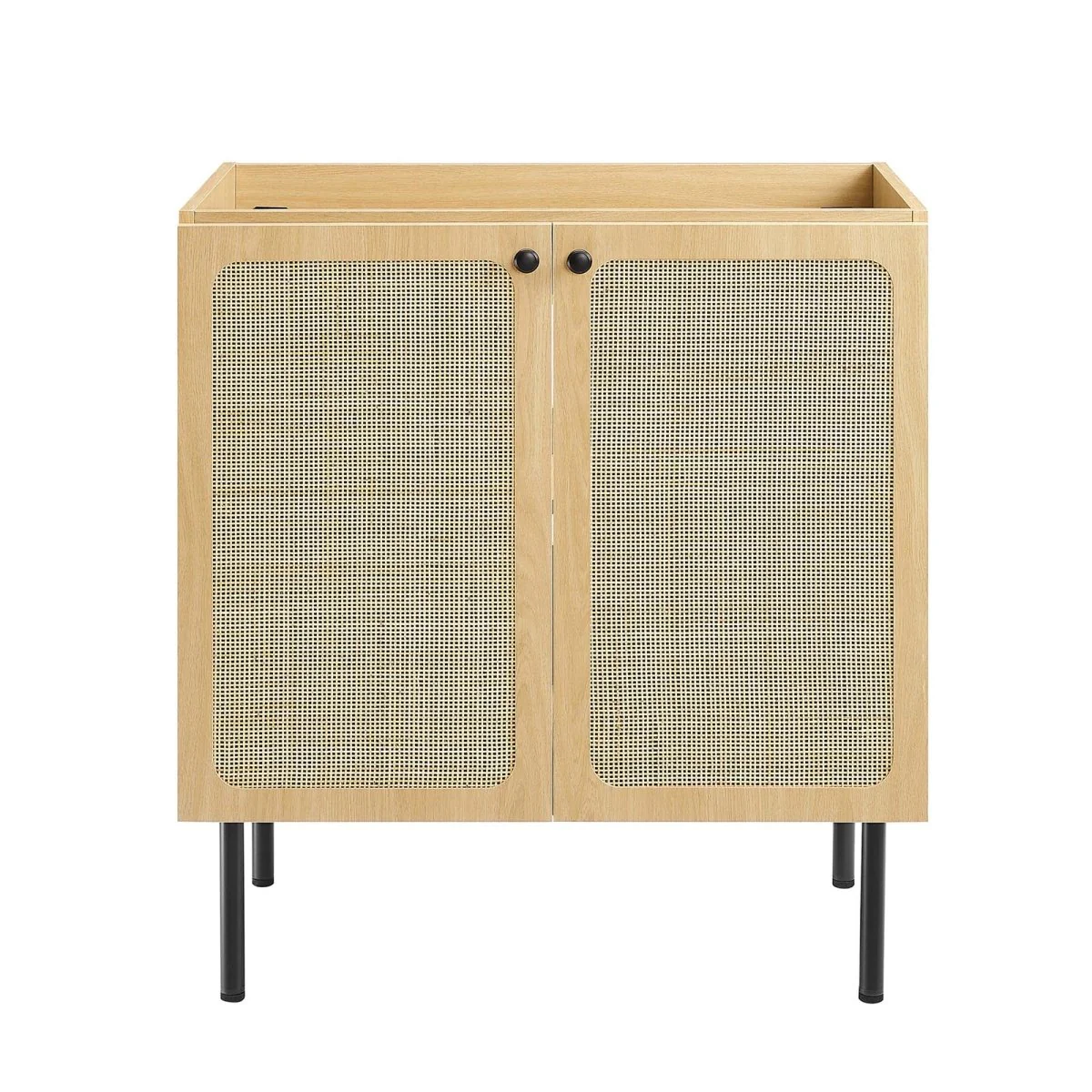 Freestanding Bathroom Vanity Cabinet with Rattan Weave Doors and Storage - Image 216