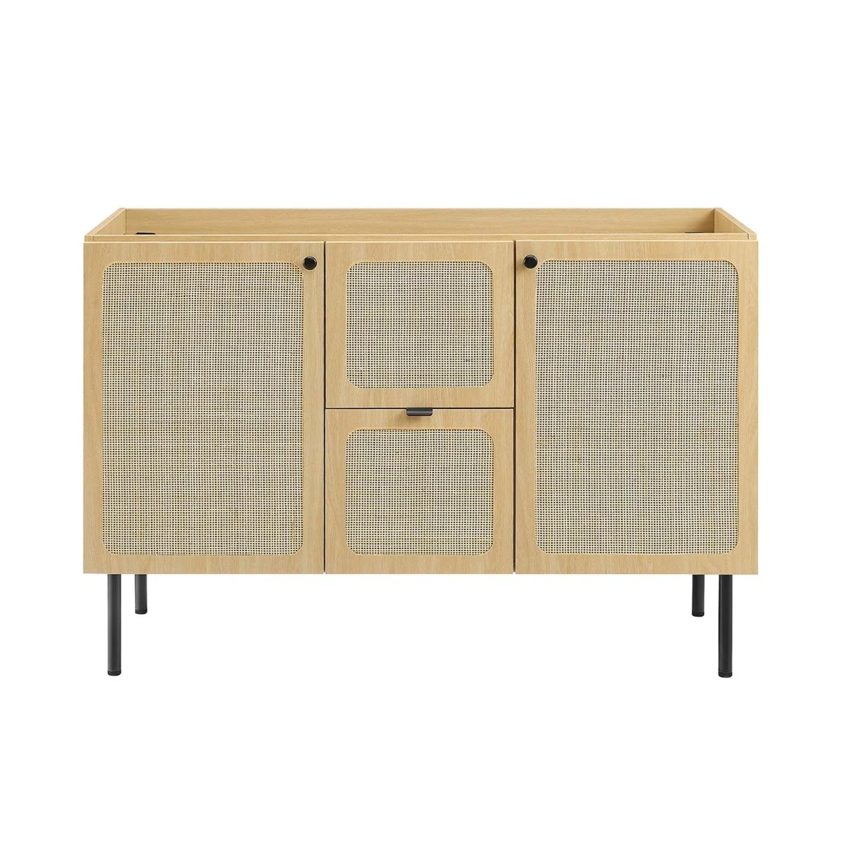 Freestanding Bathroom Vanity Cabinet with Rattan Weave Doors and Storage - Image 233
