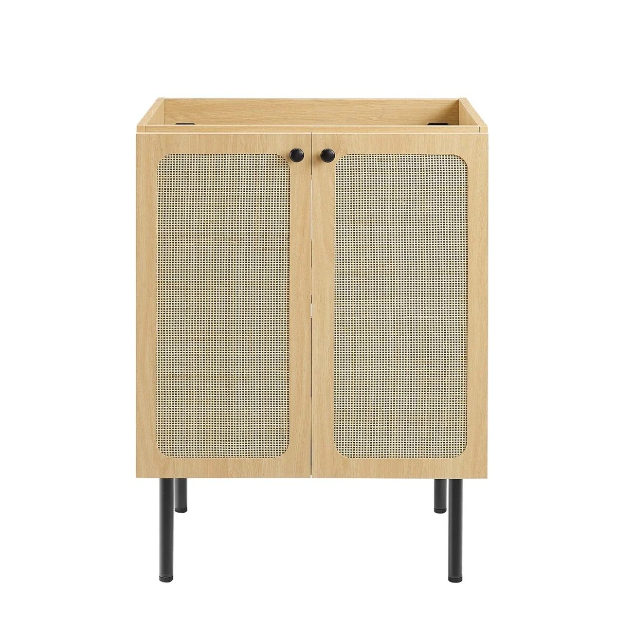 Freestanding Bathroom Vanity Cabinet with Rattan Weave Doors and Storage - Image 88