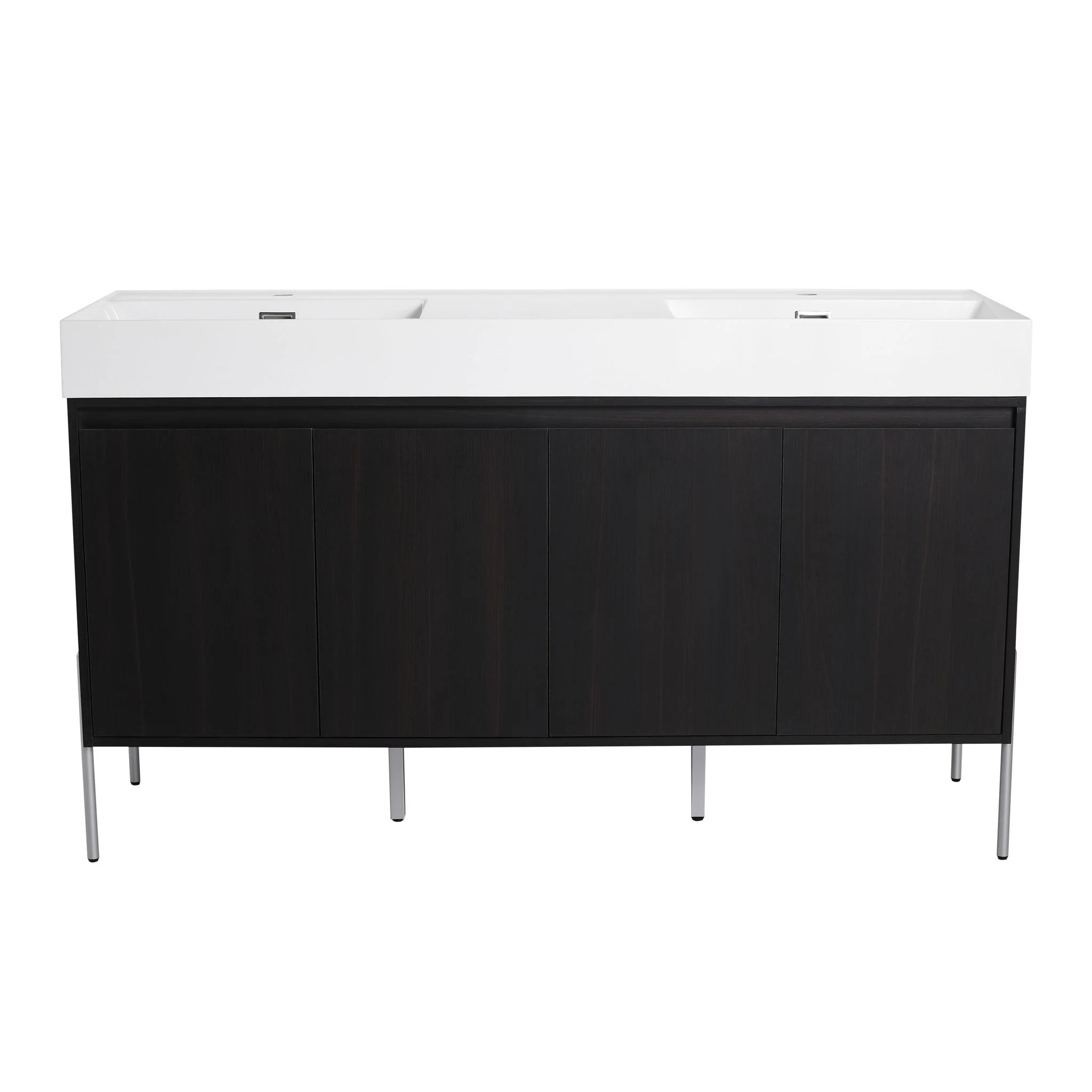 Freestanding Bathroom Vanity With Resin Sink And Storage Cabinet - Image 2