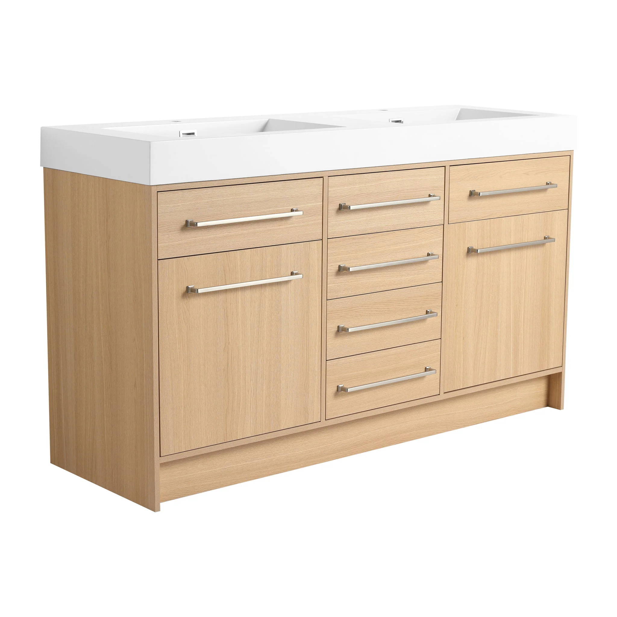 Freestanding Bathroom Vanity With Resin Sink, Soft-Closing Doors And Drawers - Image 2