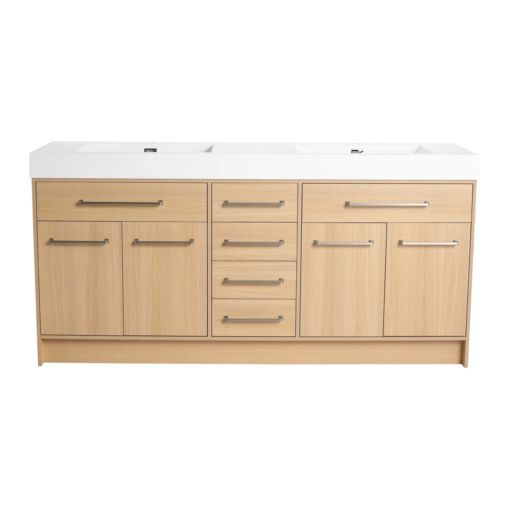 Freestanding Bathroom Vanity With Resin Sink, Soft-Closing Doors And Drawers - Image 8