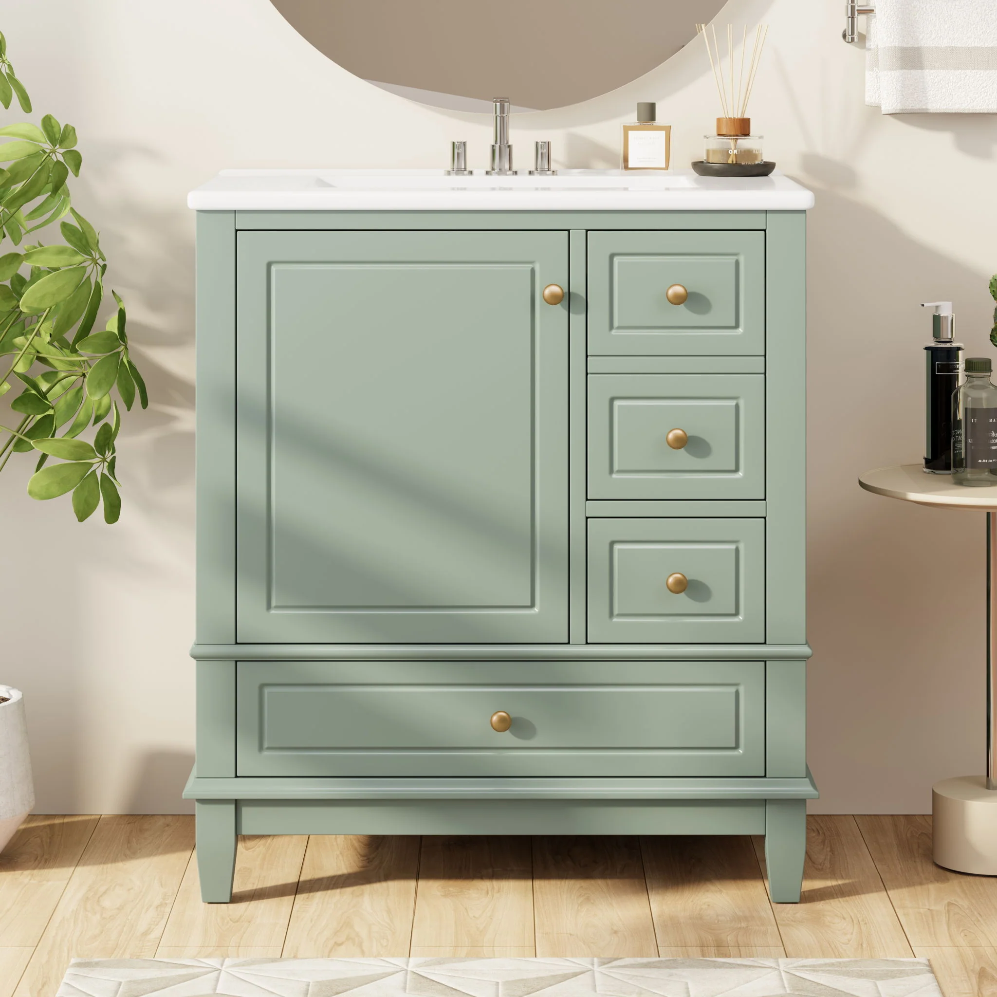 Freestanding Bathroom Vanity With Sink, Soft Close Door, 3 Drawers - Image 37