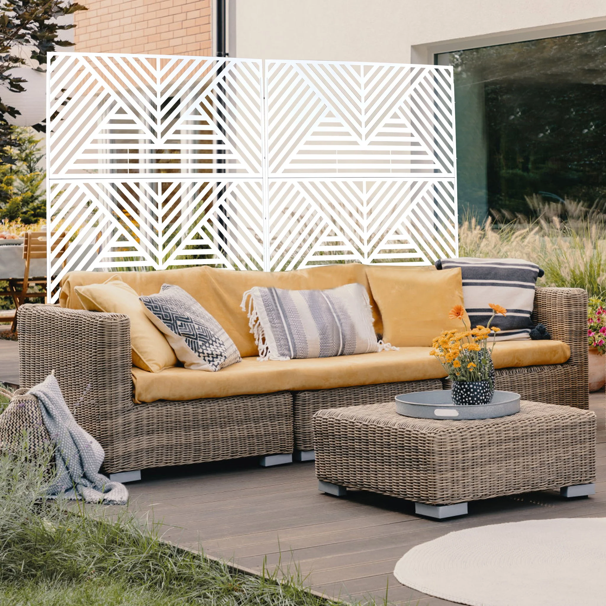 Freestanding Outdoor & Indoor Freestanding Metal Privacy Screen - Image 7