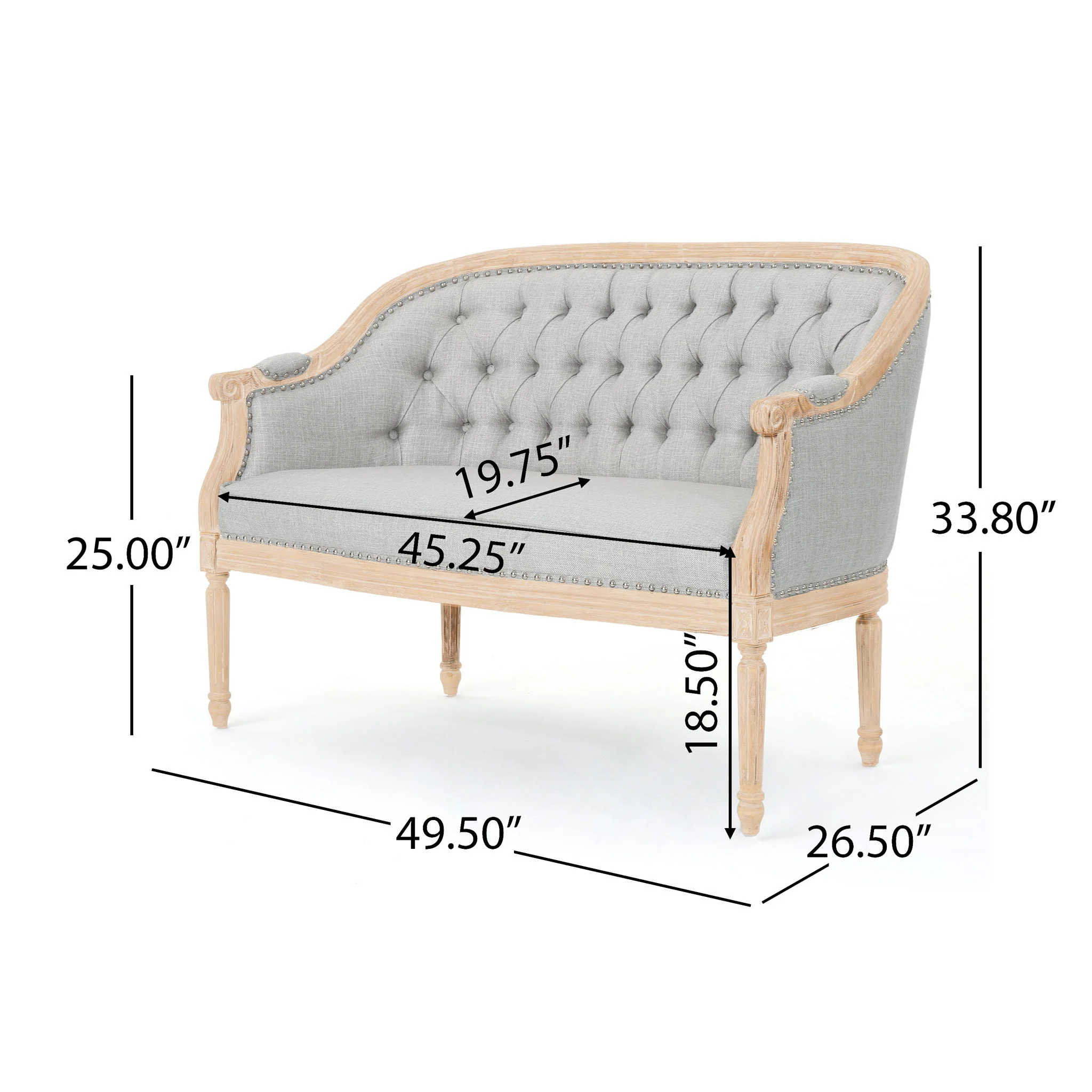 French Country Chesterfield Style Tufted Loveseat - Image 13