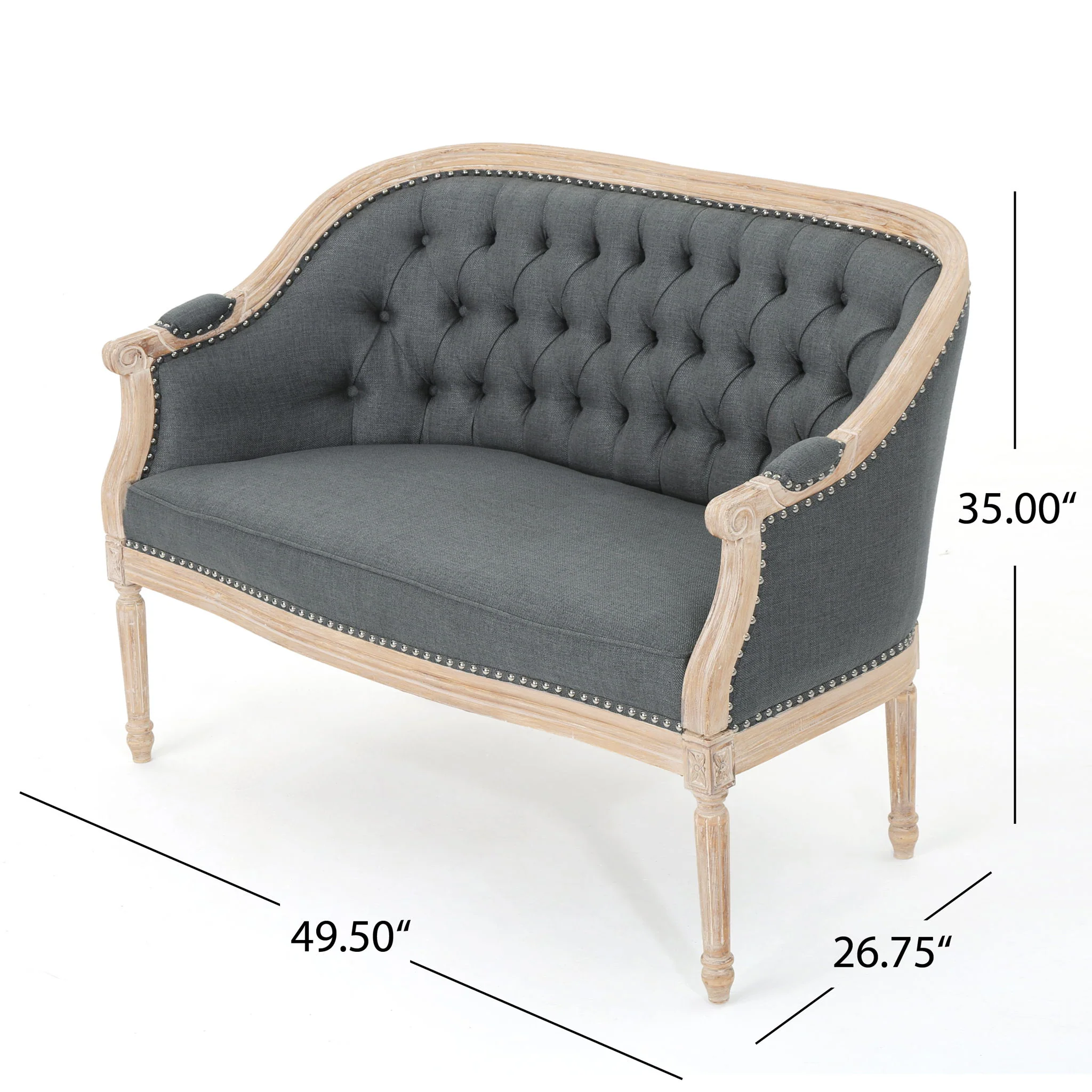 French Country Chesterfield Style Tufted Loveseat - Image 27