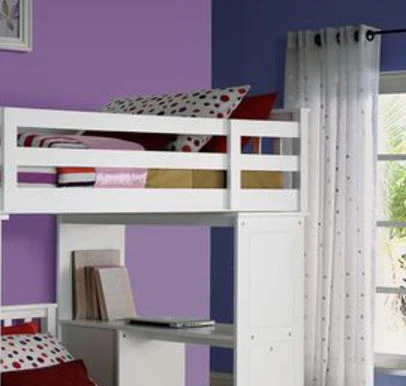 Freya - Twin Loft Bed With Storage (Not Including The Bottom Twin Bed) - White - Image 5