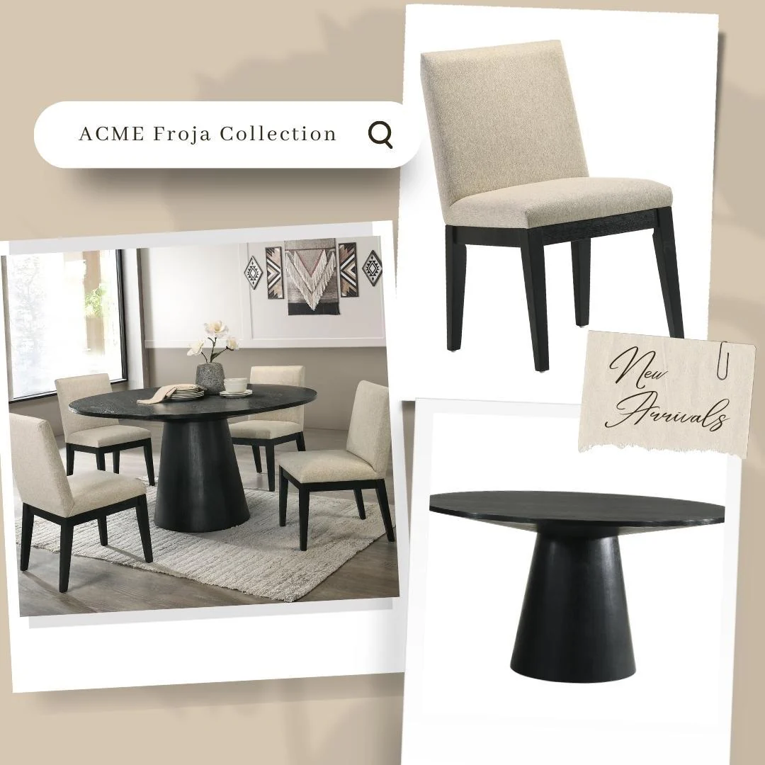 Froja - 5 Pieces Dining Room Set - Beige / Black - Image 8