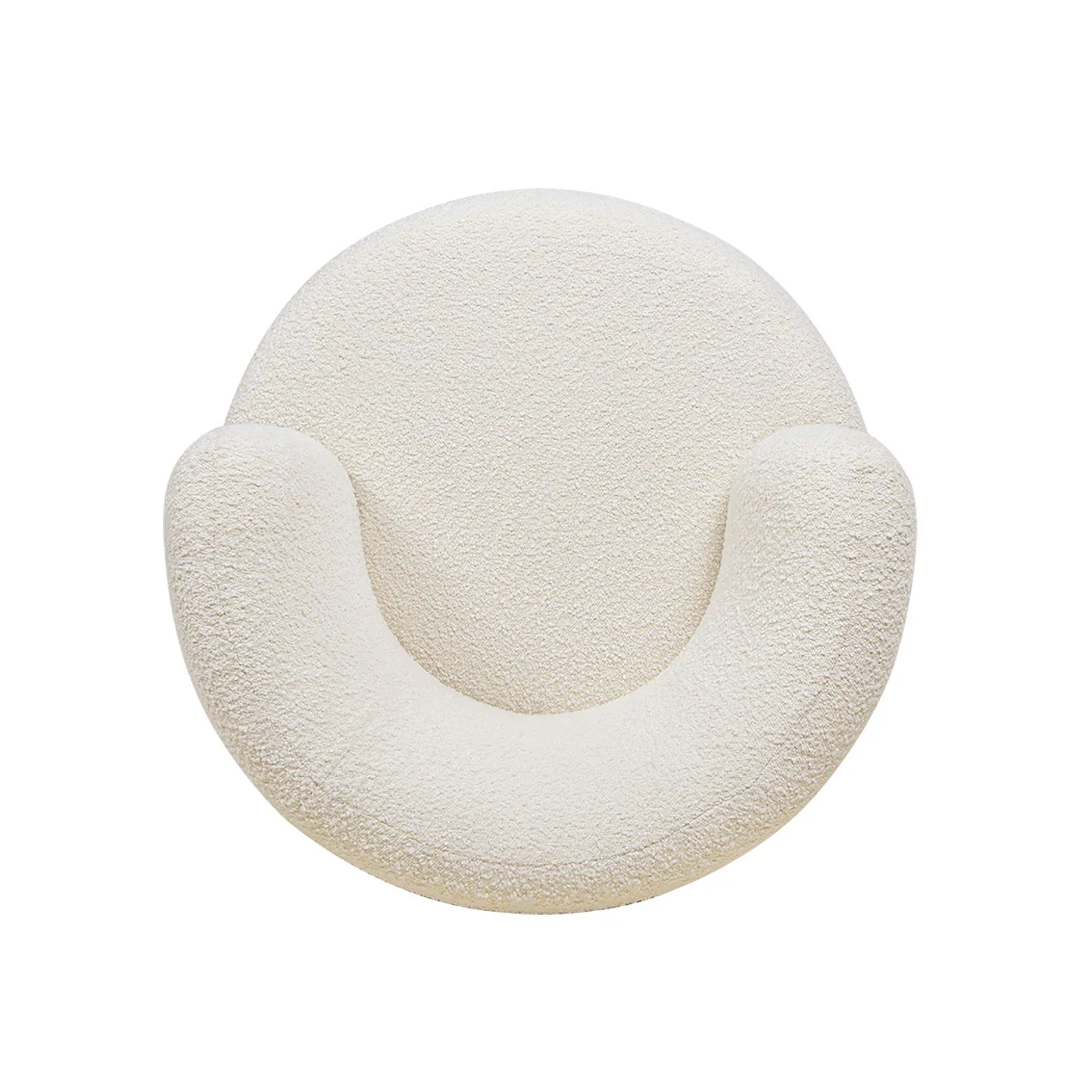 Fuji - 360 Swivel Low Barrel Back Accent Chair - Ivory White - Image 3