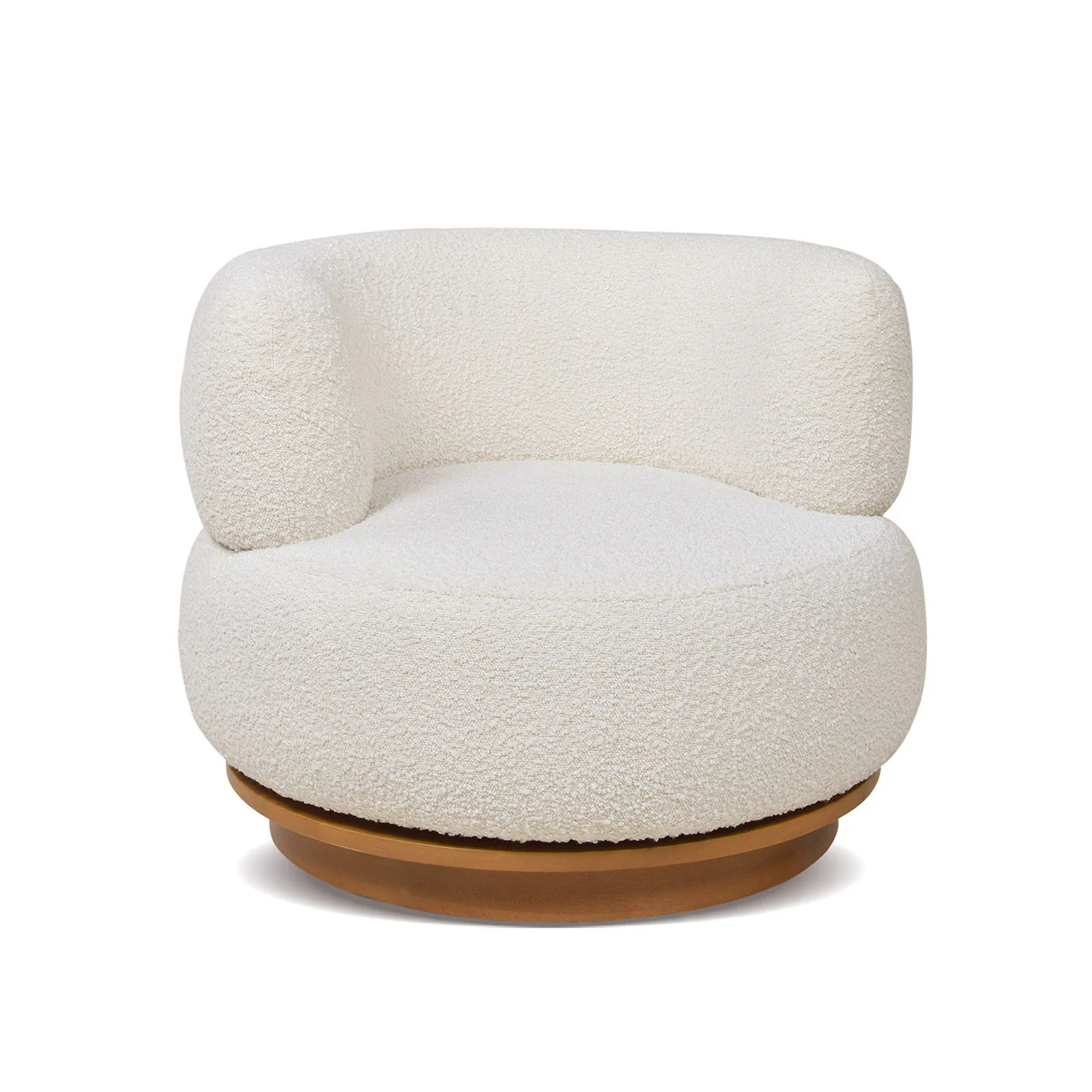 Fuji - 360 Swivel Low Barrel Back Accent Chair - Ivory White - Image 9